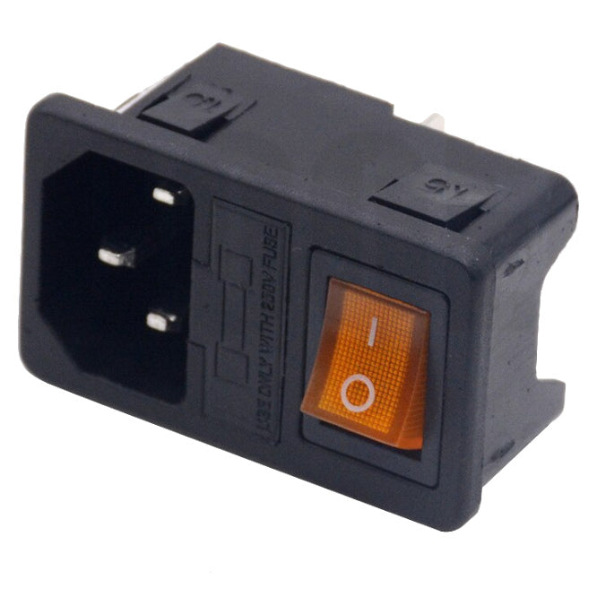 Panel Mount Iec Socket With Fuse & Switch Ac 10 Am
