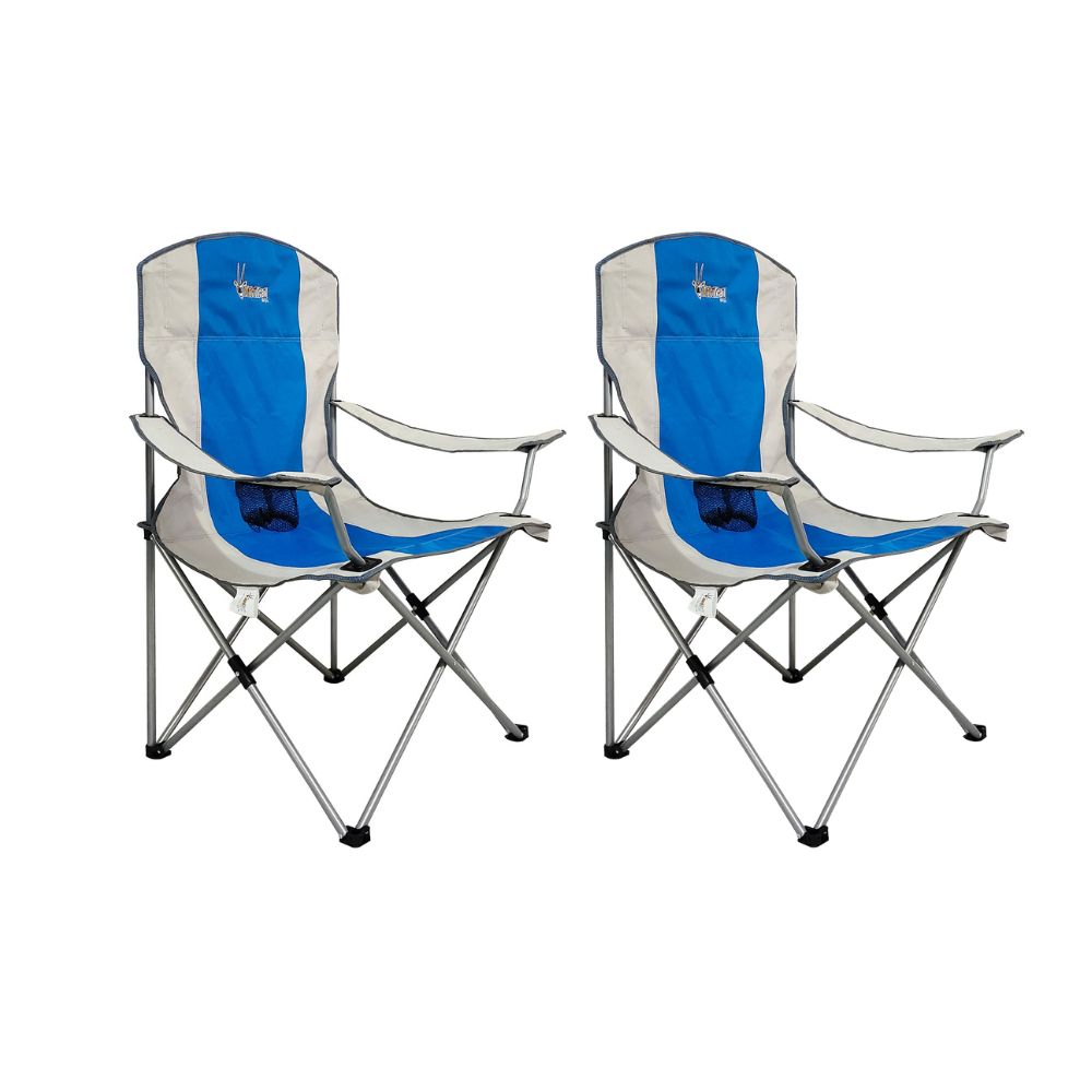 Afritrail Oryx Deluxe Folding Armchair Blue 120kg 2 Pack