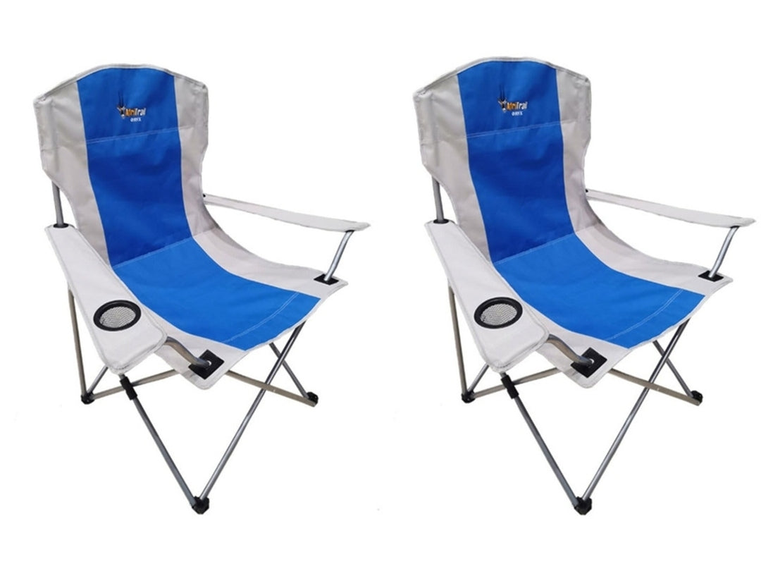 Afritrail Oryx Deluxe Folding Armchair Blue 120kg 2 Pack