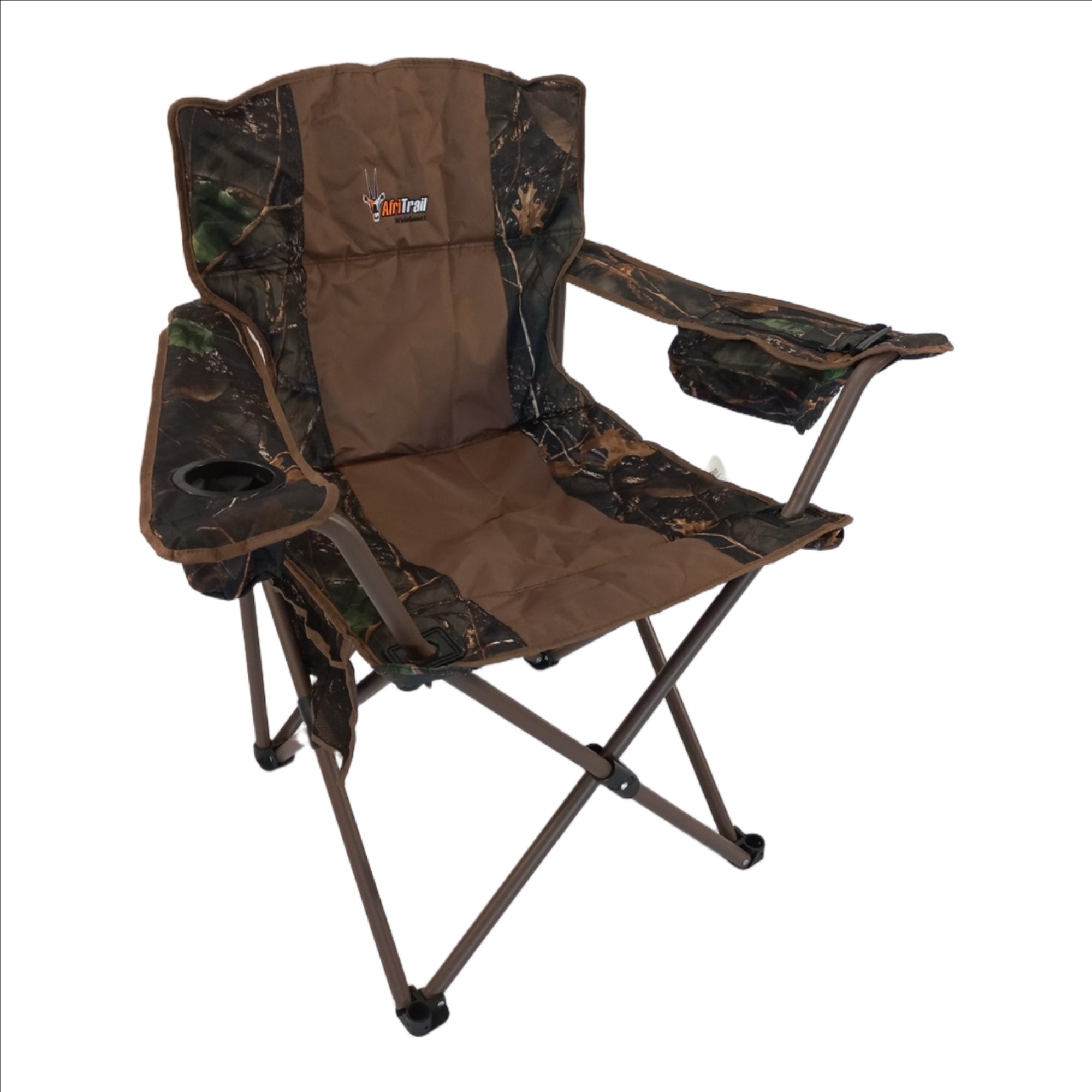 Afritrail Wildebeest Camo Padded Chair With Cooler Bag 150kg