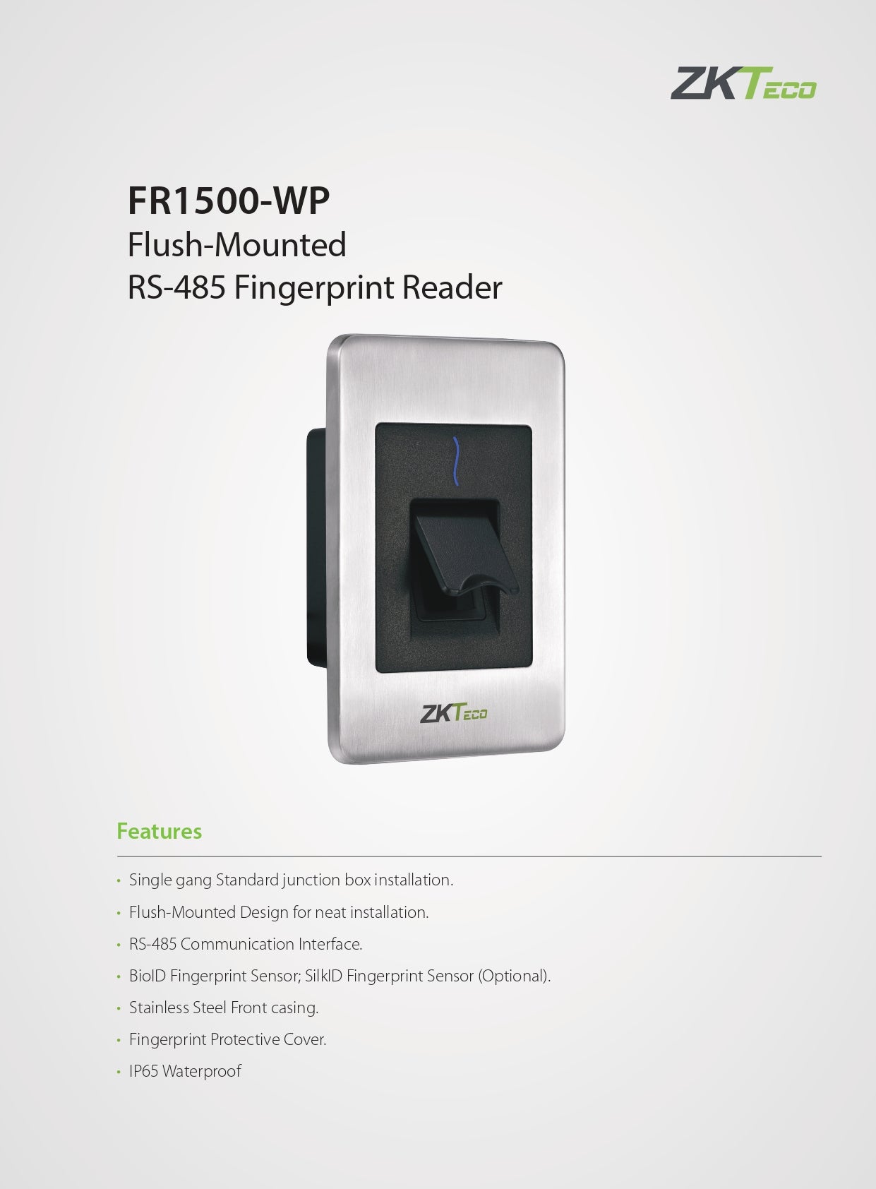 ZK Outdoor Slave Biometric Reader