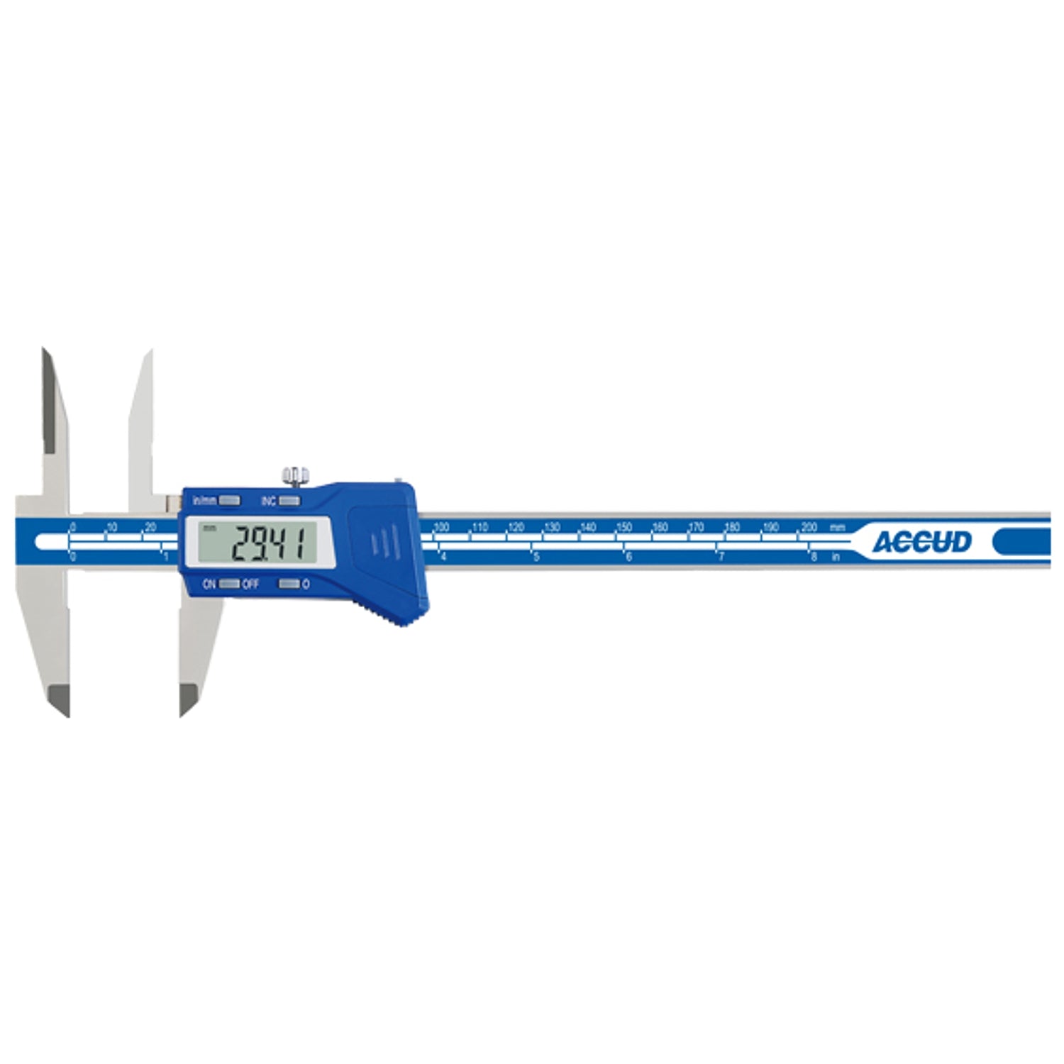 Accud Digital Caliper With Long Upper Jaws 0 150mm/0 6' 0.01mm/0.0005'
