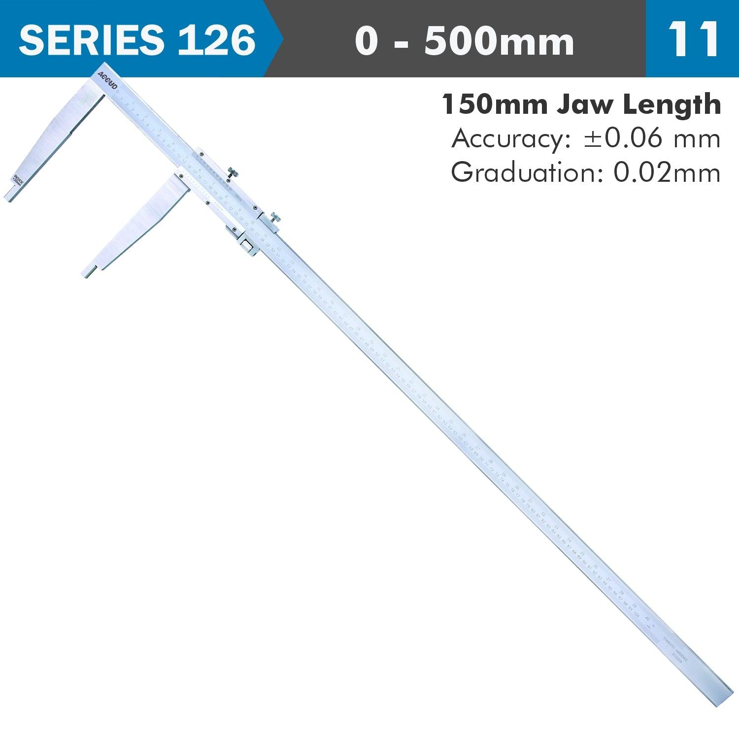 Vernier Caliper 500 Mm 0.06 Mm Acc. 150 Mm 0.02 Mm Grad S/Steel - Livestainable.co.za