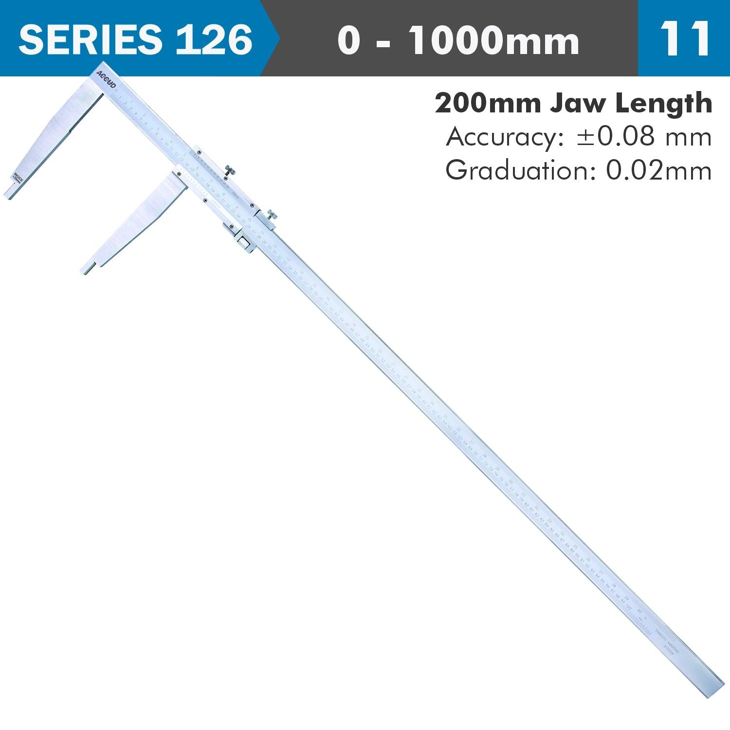 Vernier Caliper 1000 Mm 0.08 Mm Acc. 200 Mm 0.02 Mm Grad S/Steel - Livestainable.co.za