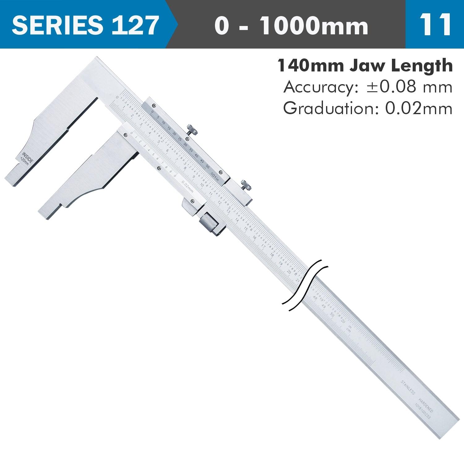 Vernier Caliper 1000 Mm 0.08 Mm Acc. 140 Mm 0.02 Mm Grad S/Steel - Livestainable.co.za