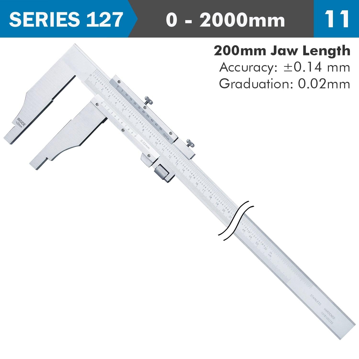 Vernier Caliper 2000 Mm 0.14 Mm Acc. 200 Mm 0.02 Mm Grad S/Steel - Livestainable.co.za