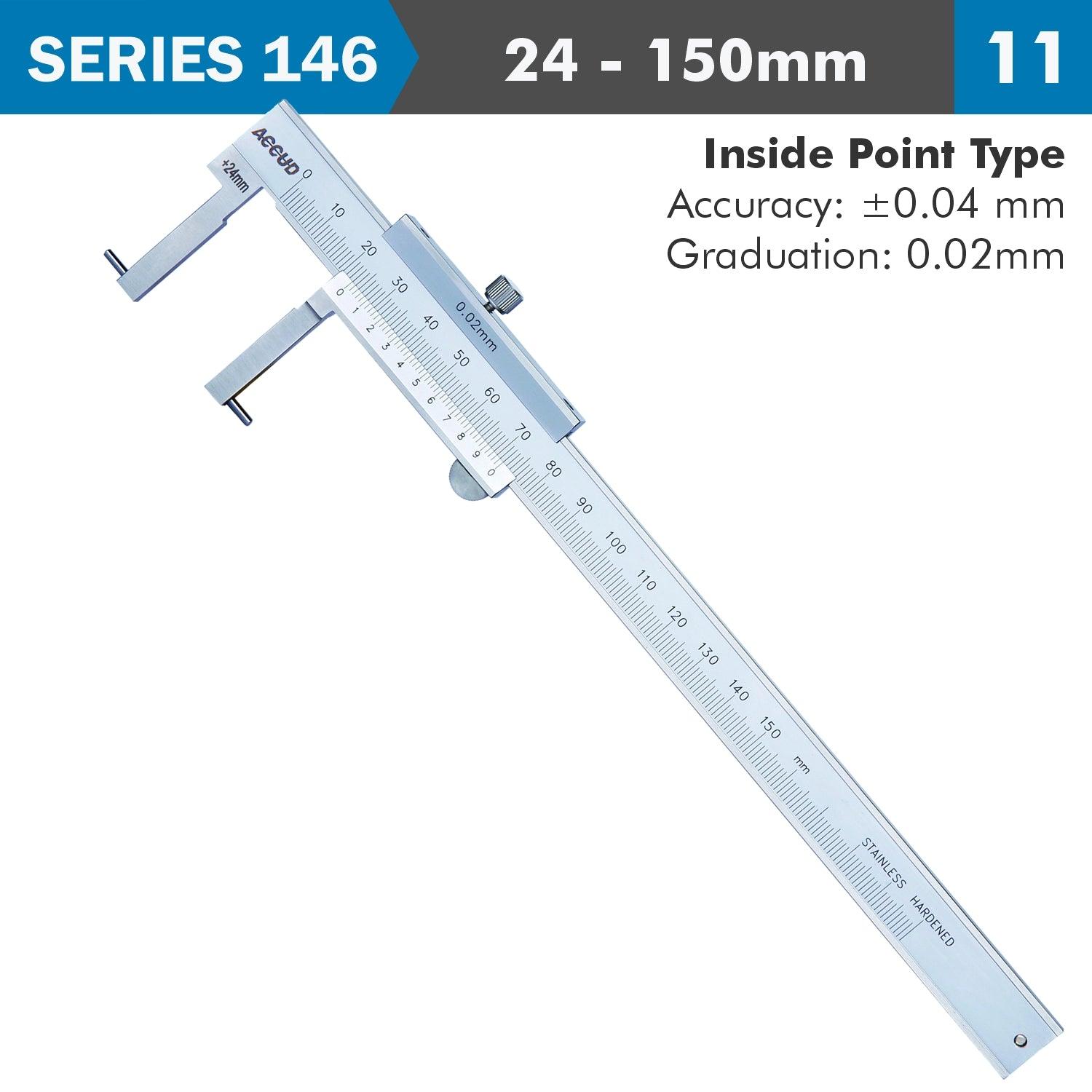 Vernier Caliper 24 150 Mm 0.04 Mm Acc. 0.02 Mm Grad. Inside Point S/Steel - Livestainable.co.za