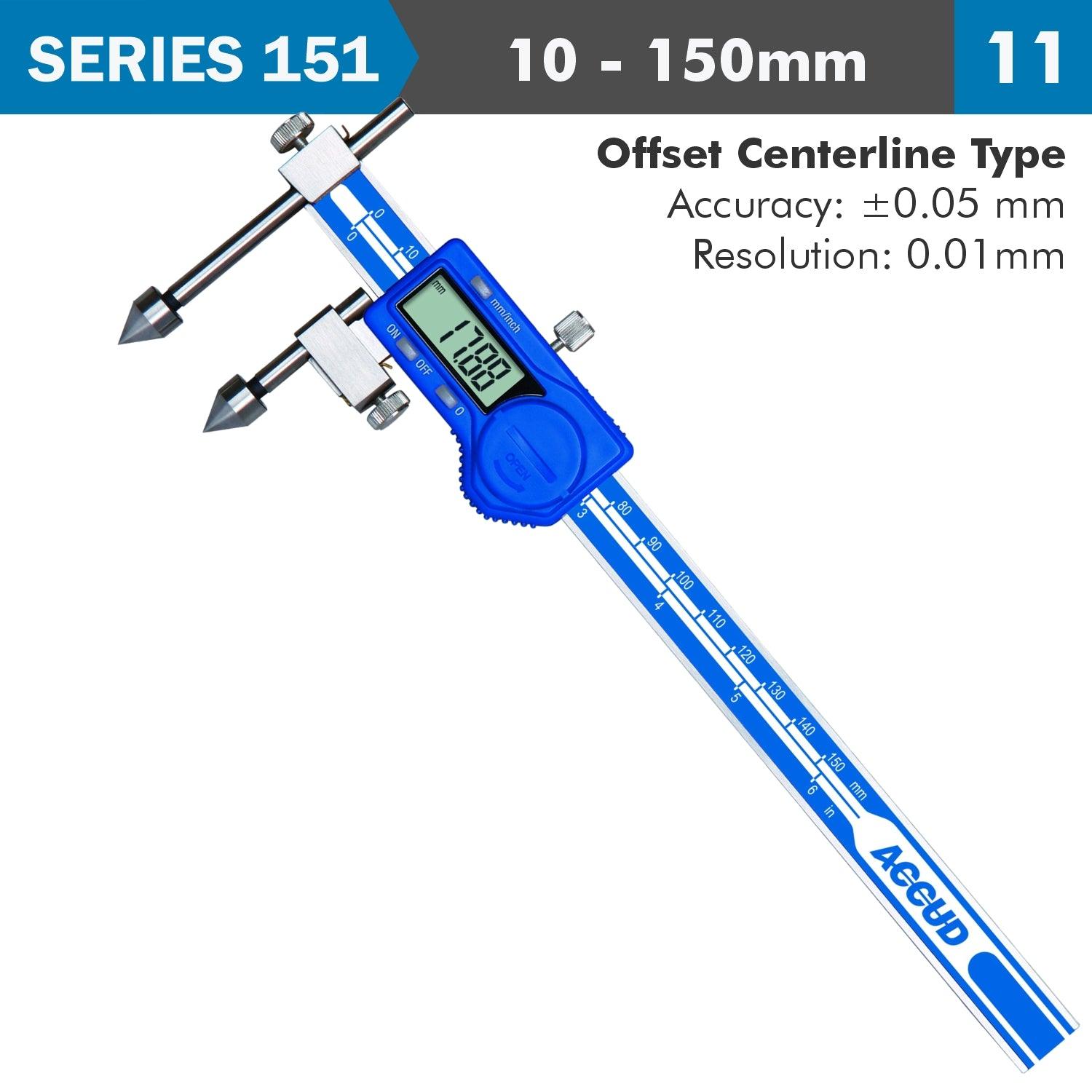 Dig. Caliper 10 150 Mm Offset Centerline 0.05 Mm Acc. 0.01 Mm Res. S/Stee - Livestainable.co.za