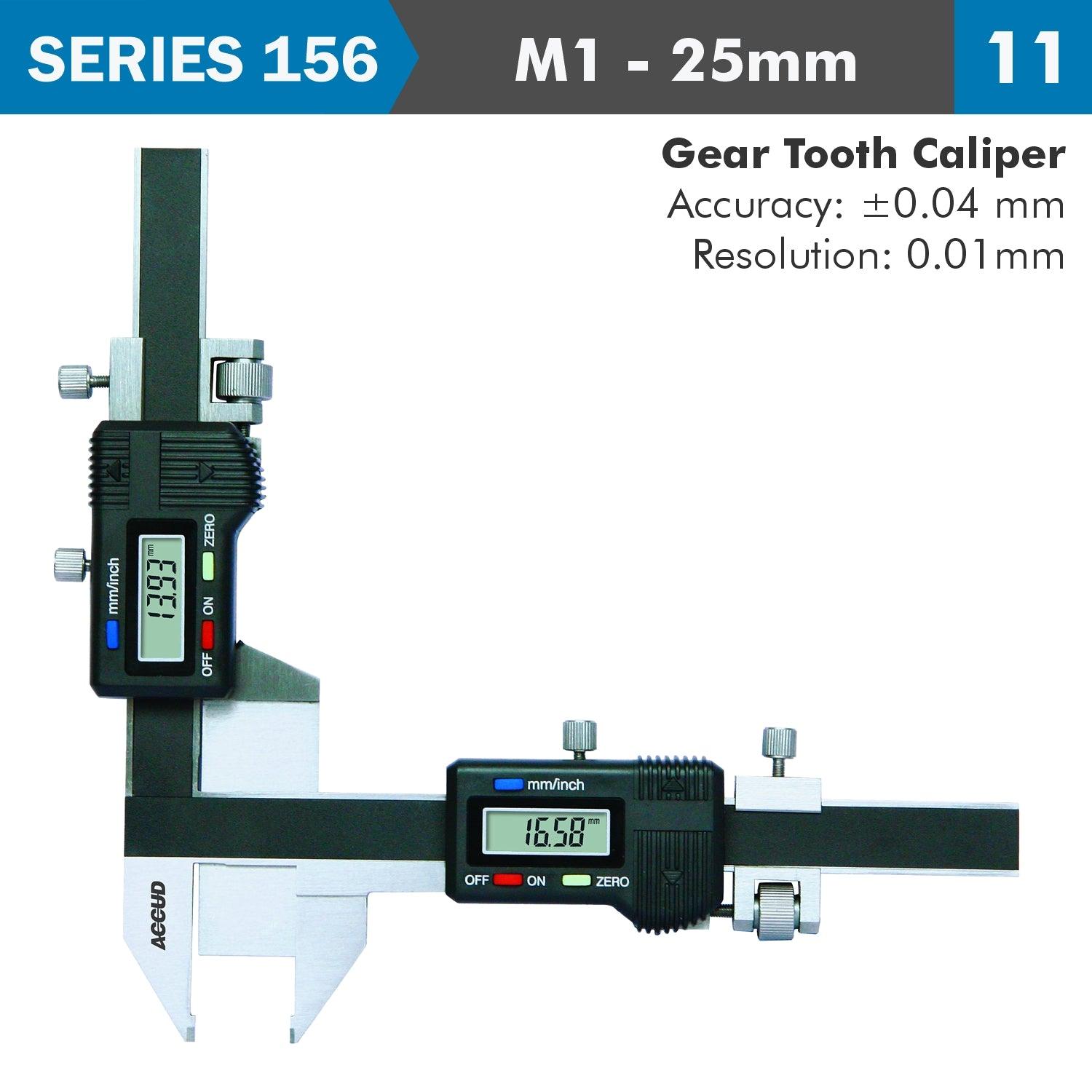 Dig. Caliper M1 25 Mm Offset Gear Tooth 0.04 Mm Acc. 0.01 Mm Res. S/Steel - Livestainable.co.za