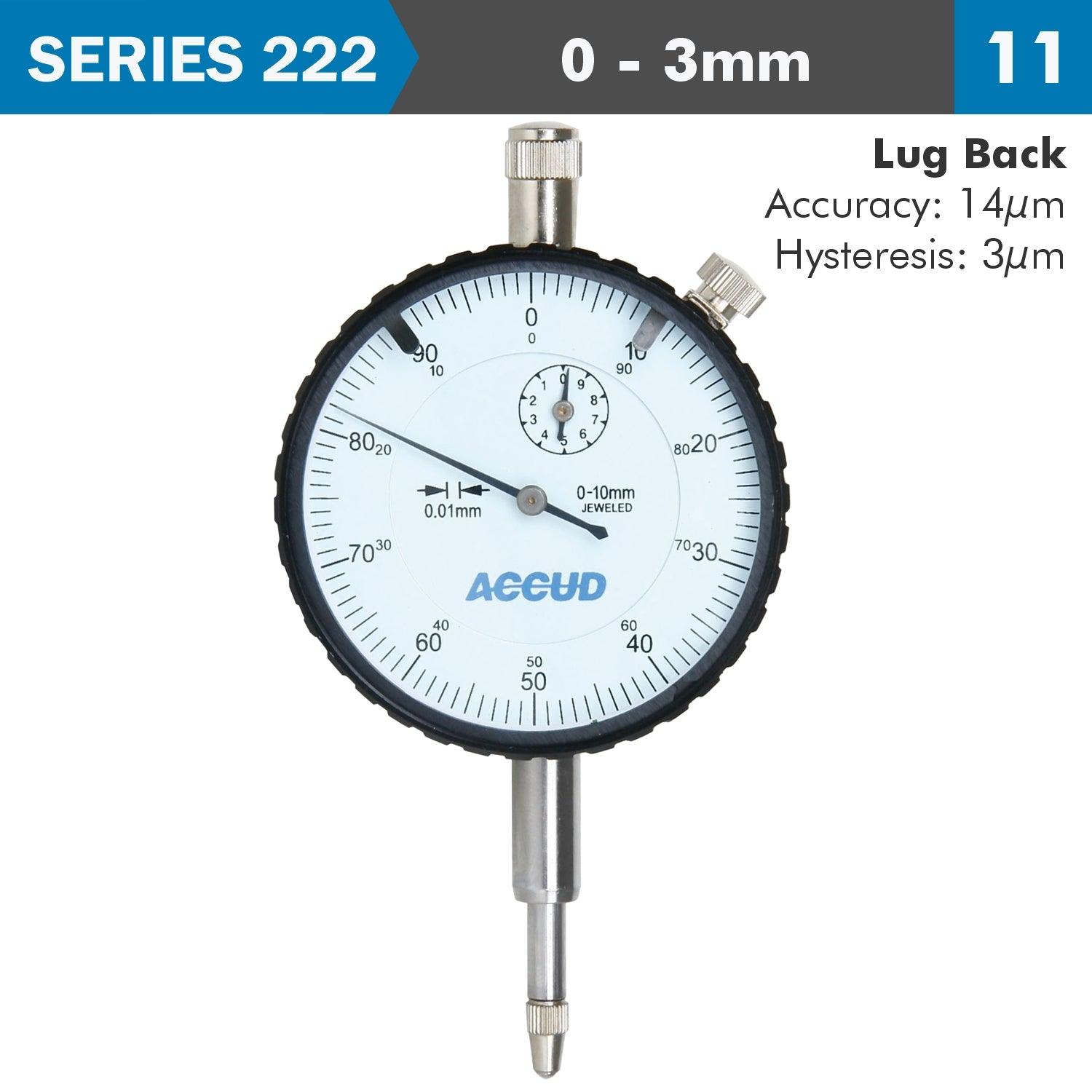 Dial Indicator 3 Mm 0.01 Mm Grad. Lug Back - Livestainable.co.za