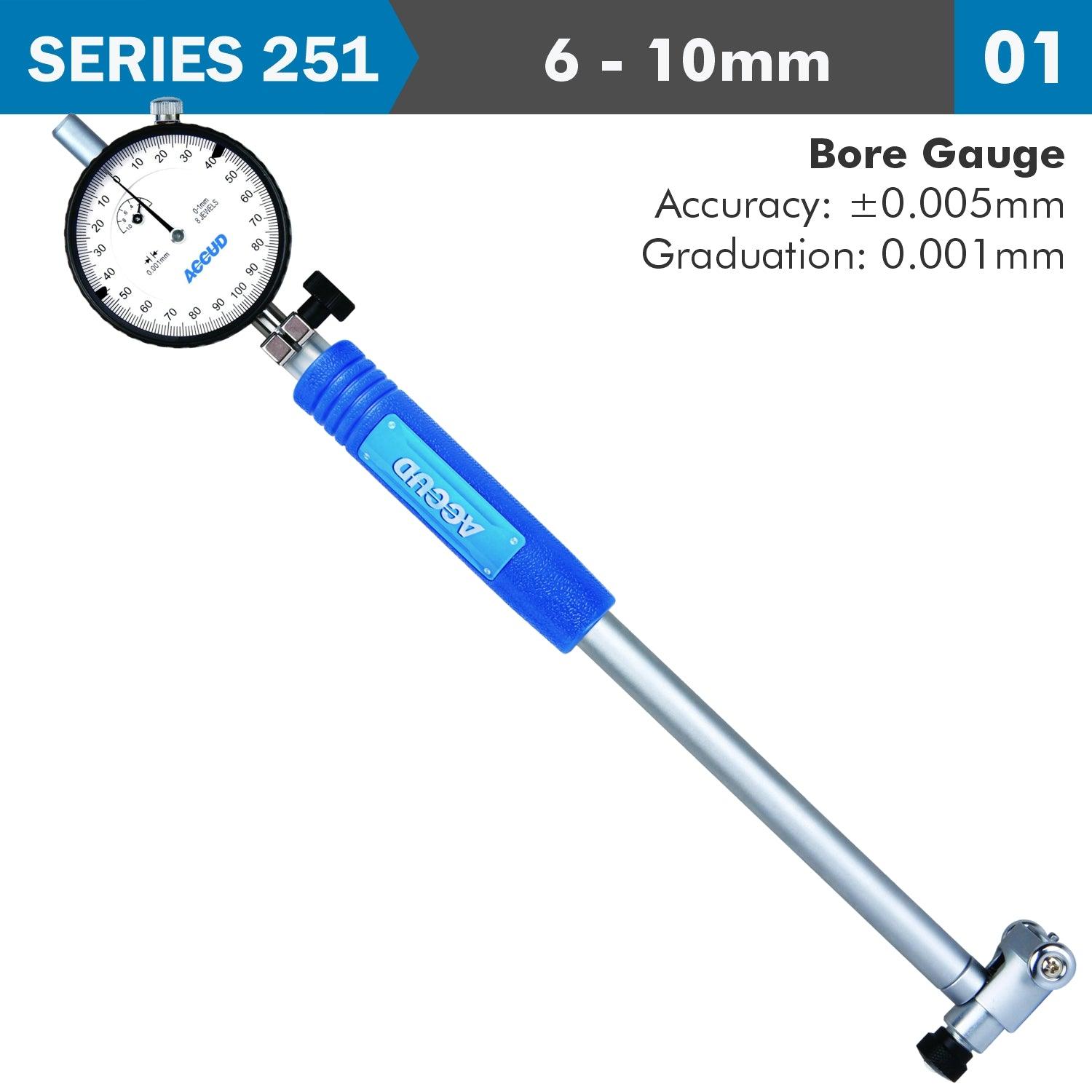 Precision Dial Bore Gauge 6 10 Mm 0.005 Mm Acc. 0.001 Mm Grad. - Livestainable.co.za