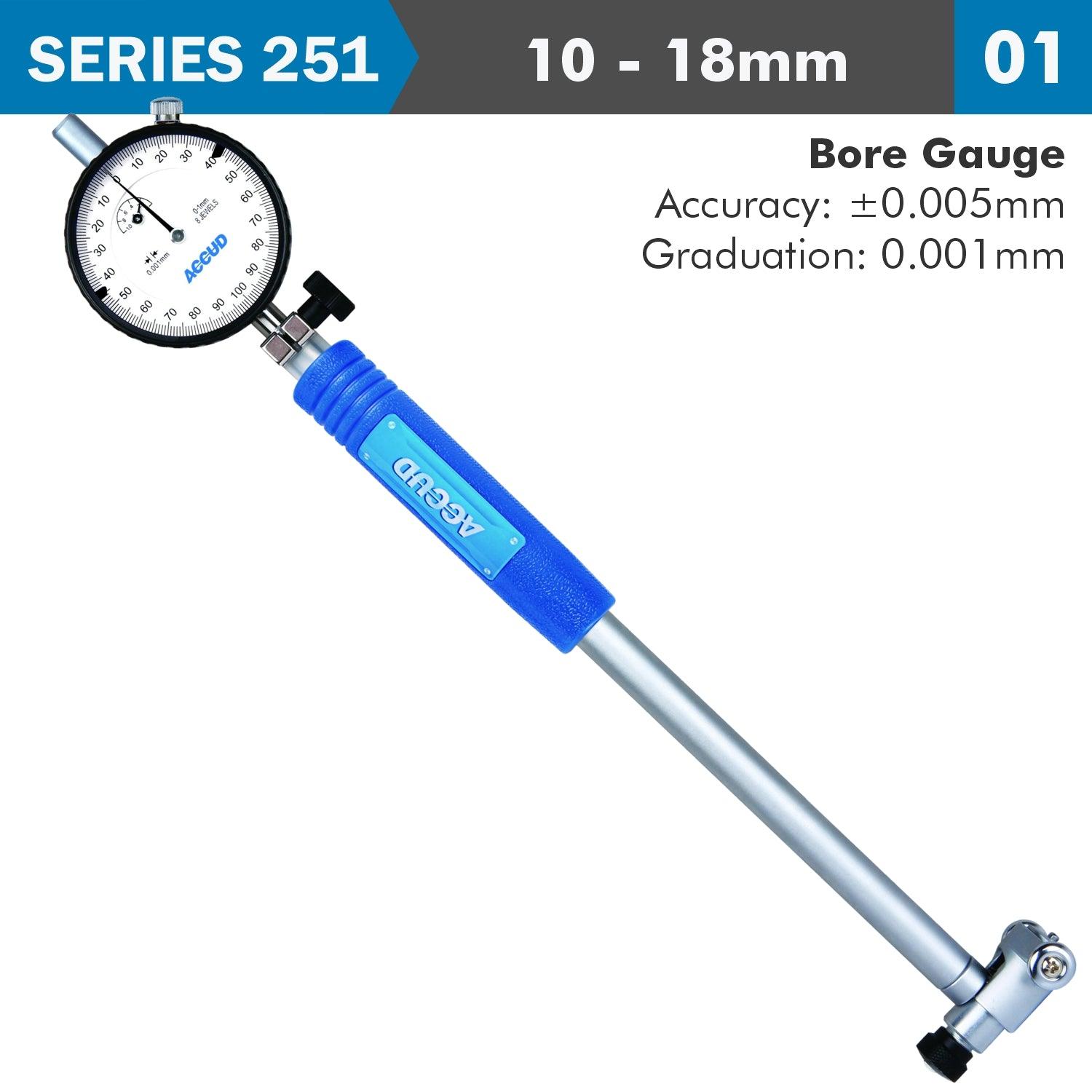 Precision Dial Bore Gauge 10 18 Mm 0.005 Mm Acc. 0.001 Mm Grad. - Livestainable.co.za