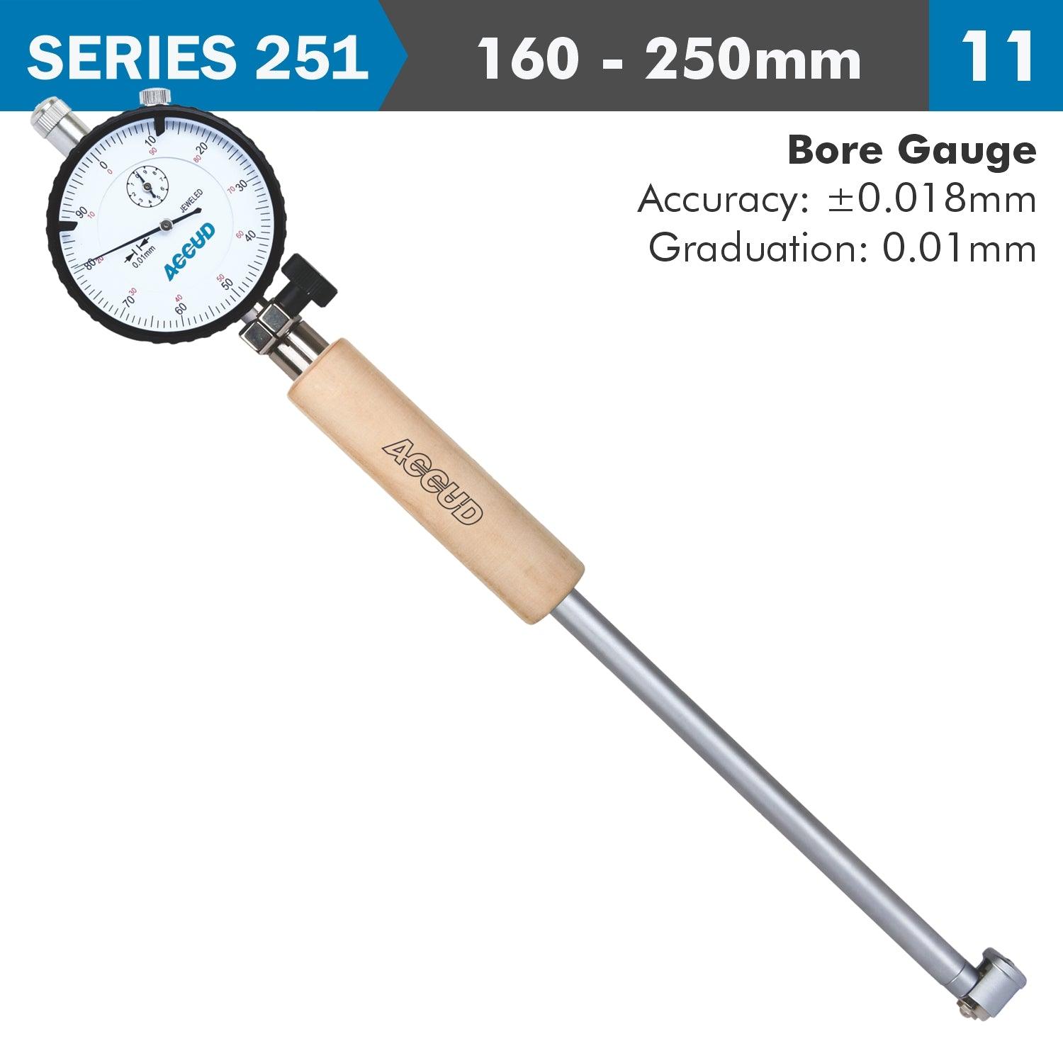 Dial Bore Gauge 160 250 Mm 0.018 Mm Acc. 0.001 Mm Grad. - Livestainable.co.za