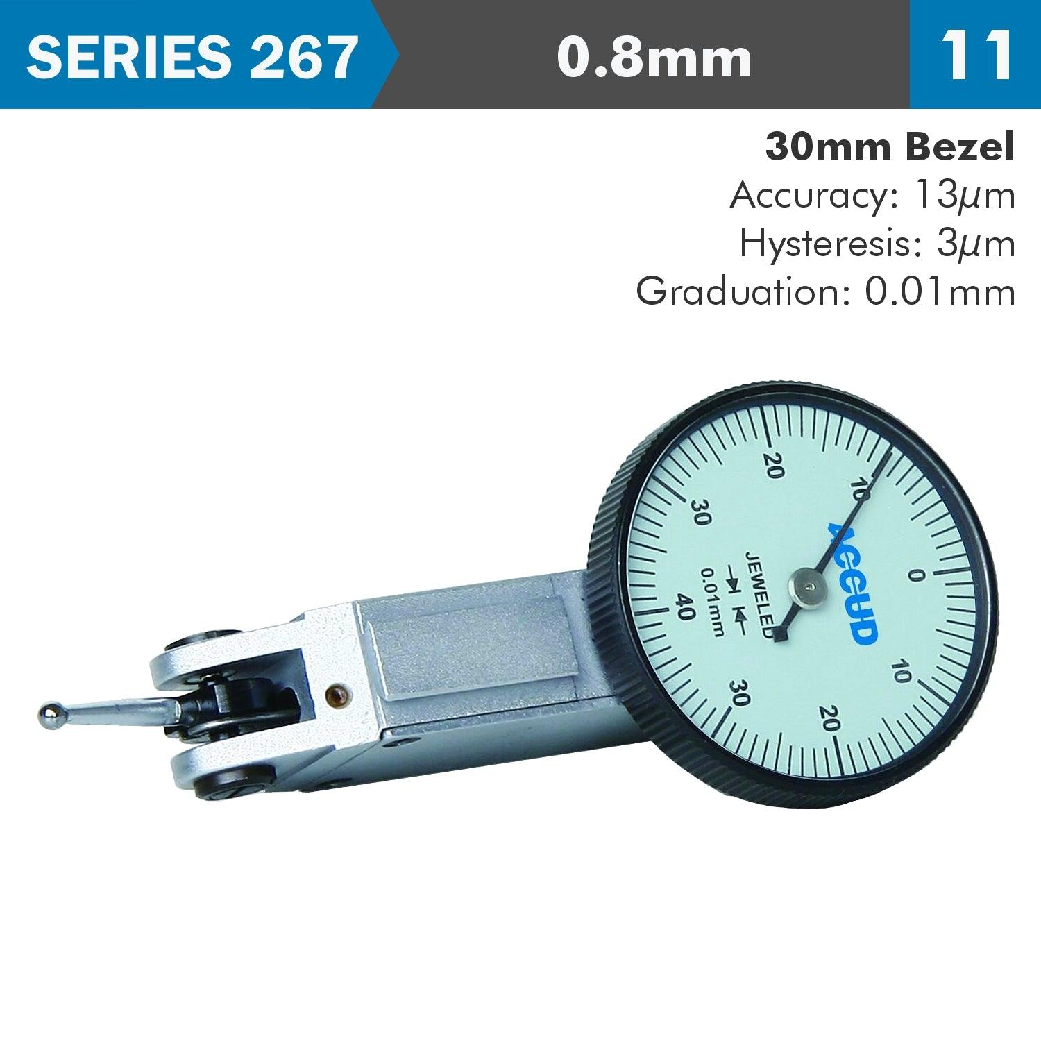 Dial Test Indicator 0.8 Mm 30 Mm Bezeld 0.013 Mm Acc. 0.01 Mm Grad - Livestainable.co.za