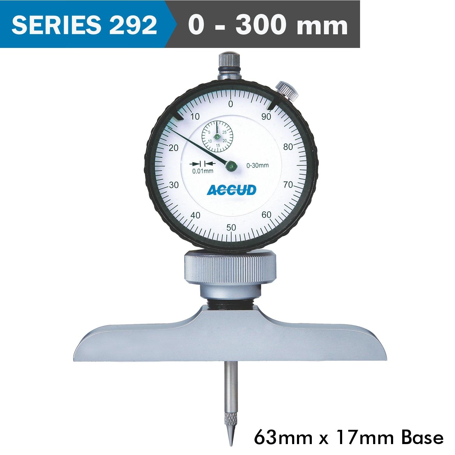 Dial Depth Guage 300 Mm 0.01 Mm Grad. 63 X 17 Mm Base - Livestainable.co.za