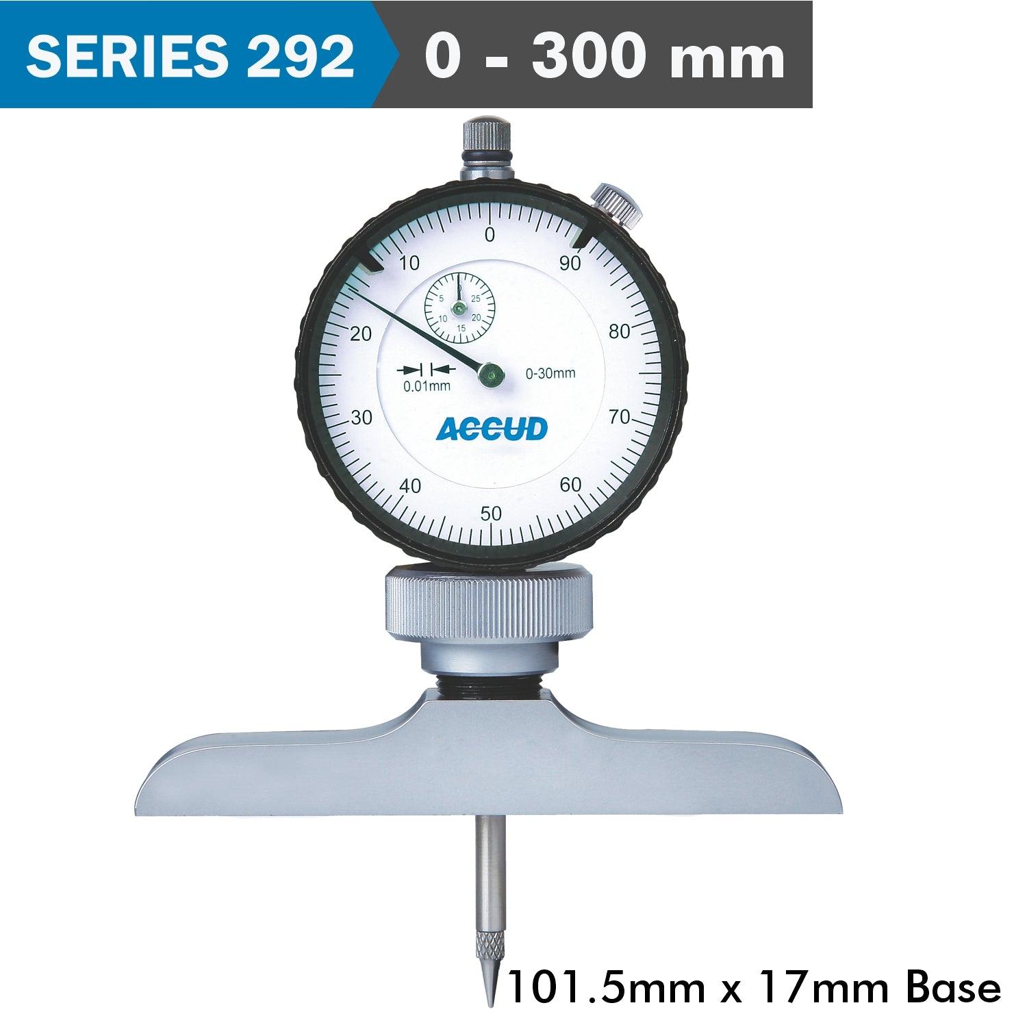 Dial Depth Guage 300 Mm 0.01 Mm Grad. 101.5 X 17 Mm Base - Livestainable.co.za