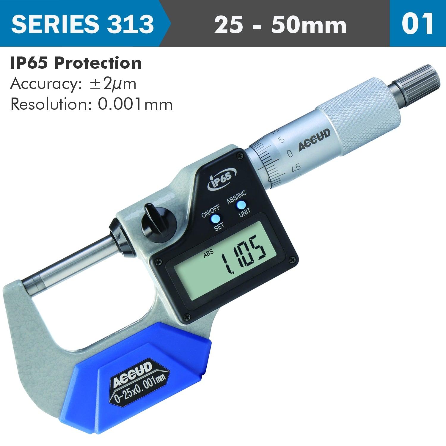 Dig. Outside Micrometer 25 50 Mm 0.003 Mm Acc Ip65. 0.001 Mm Res. - Livestainable.co.za