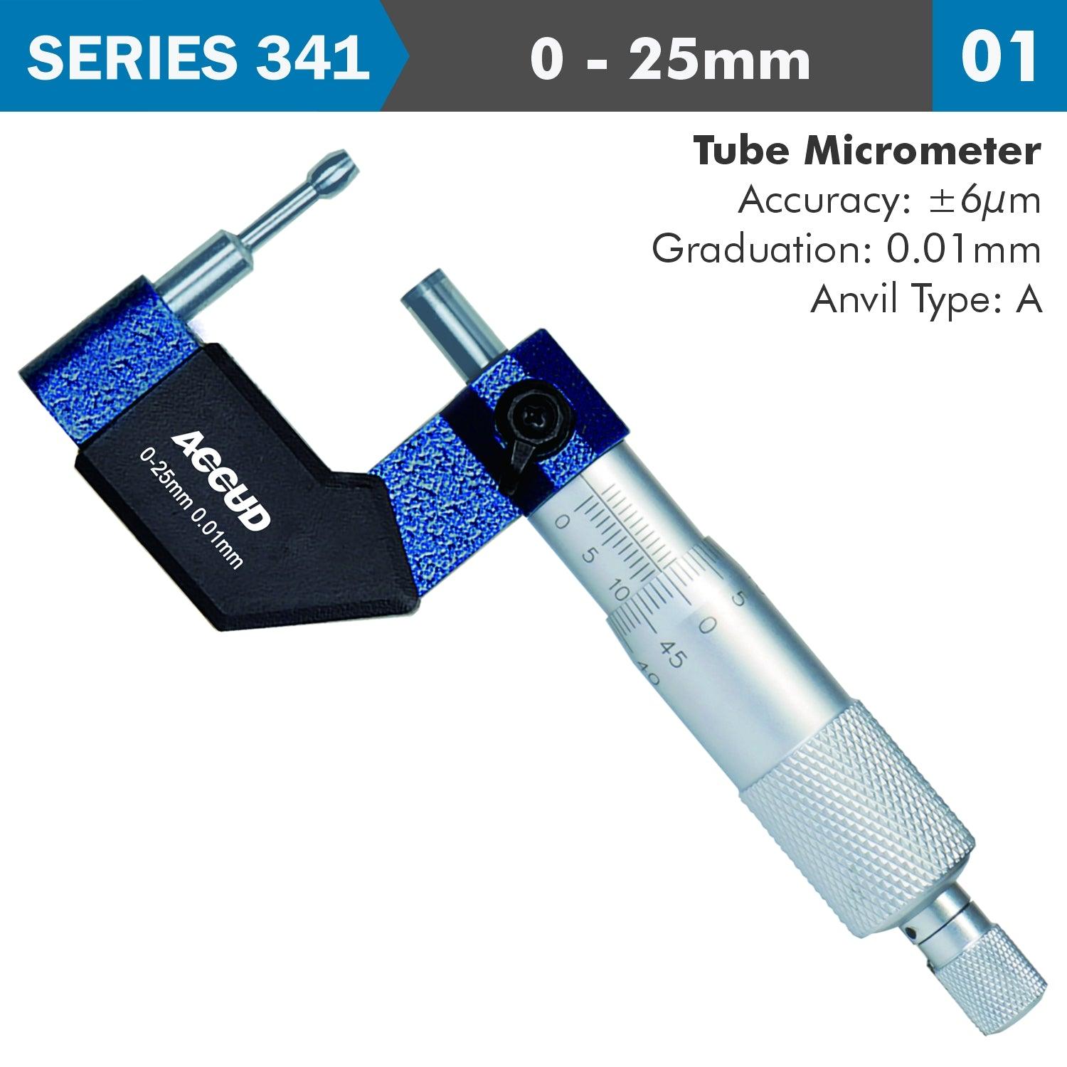 Tube Micrometer 25 Mm 0.006 Mm Acc. 8 X1.8 Mm Anvil 0.01 Mm Grad. - Livestainable.co.za