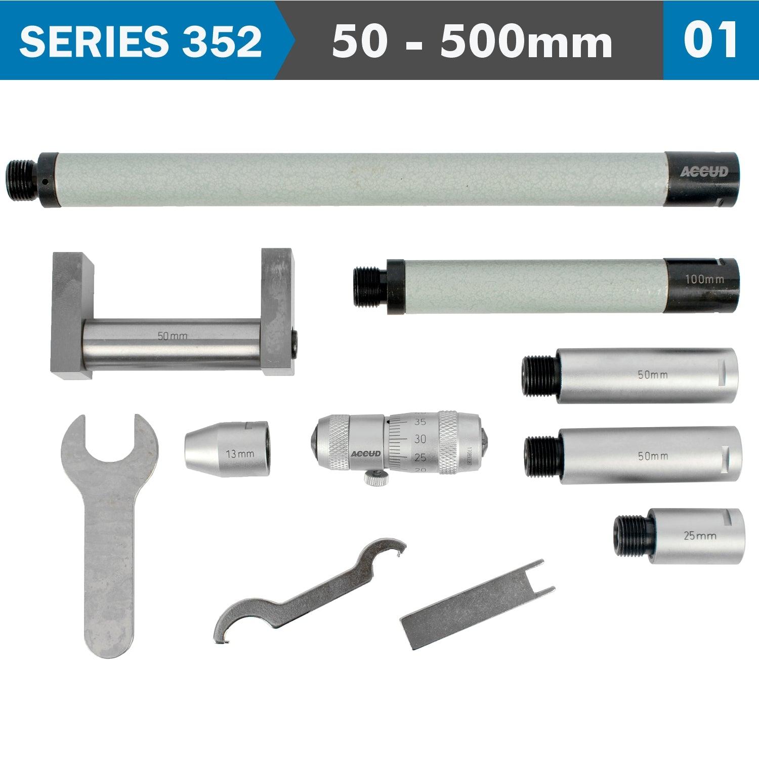 Tubular Inside Micrometer 50 500 Mm 0.01 Mm Grad. Extension Rods: 13, 25 - Livestainable.co.za