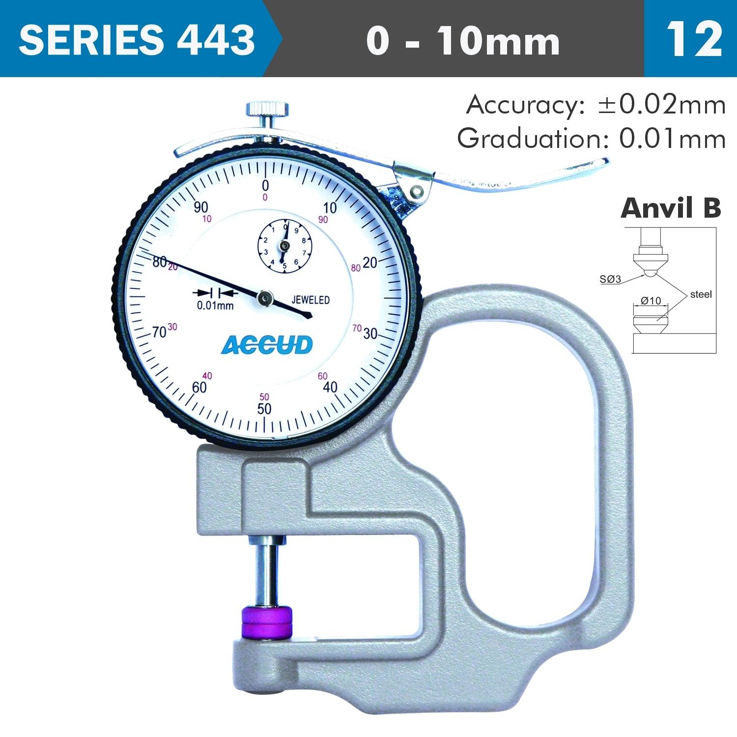 Thickness Gauge 10 Mm 0.02 Mm Acc. Steel Anvil 0.01 Mm Grad. - Livestainable.co.za