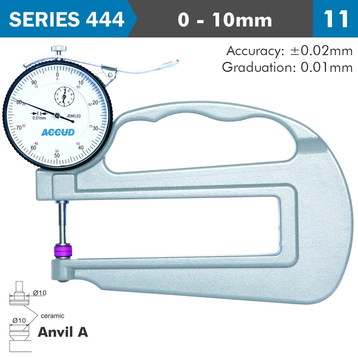 Thickness Gauge 10 Mm 0.02 Mm Acc. Large Depth Ceramic Anvil 0.01 Mm Grad - Livestainable.co.za