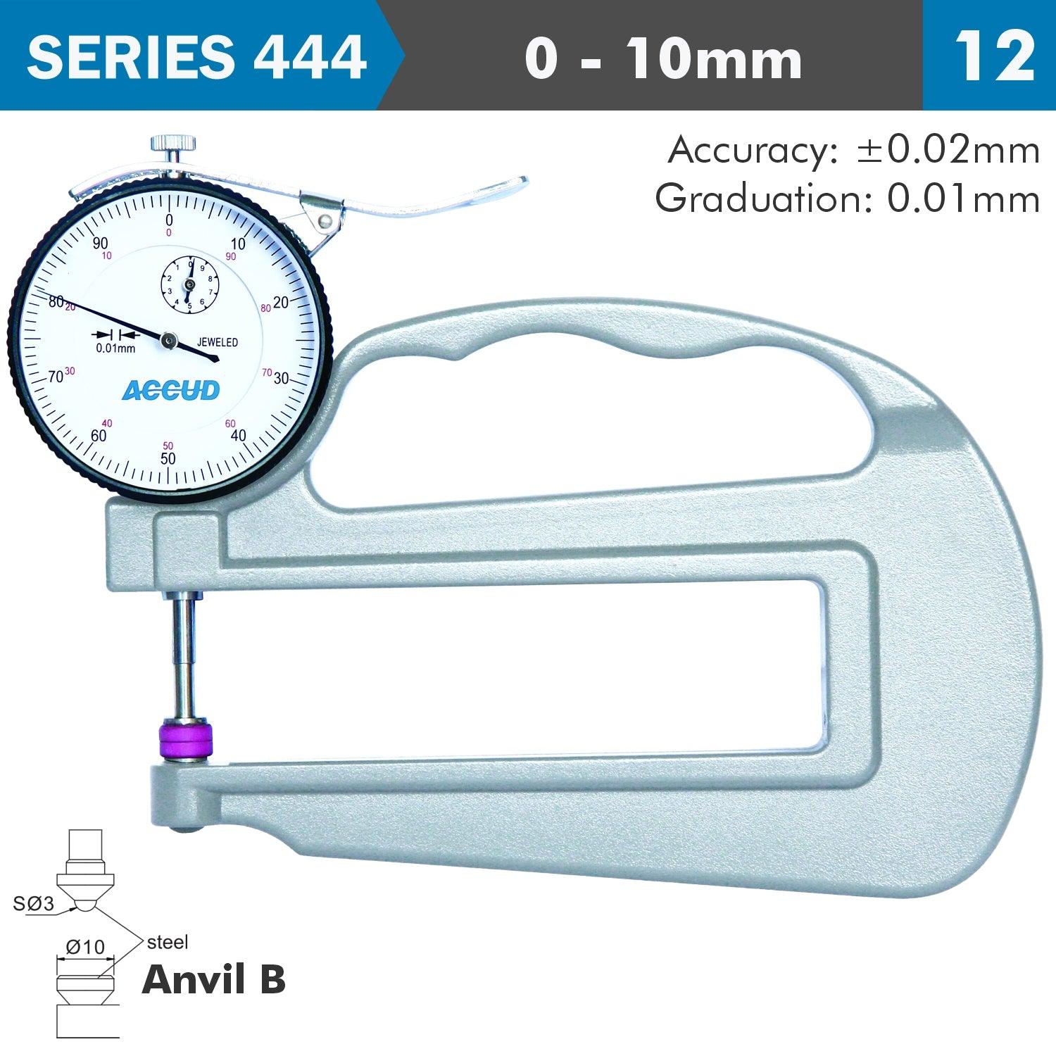 Thickness Gauge 10 Mm 0.02 Mm Acc. Large Depth Steel Anvil 0.01 Mm Grad. - Livestainable.co.za