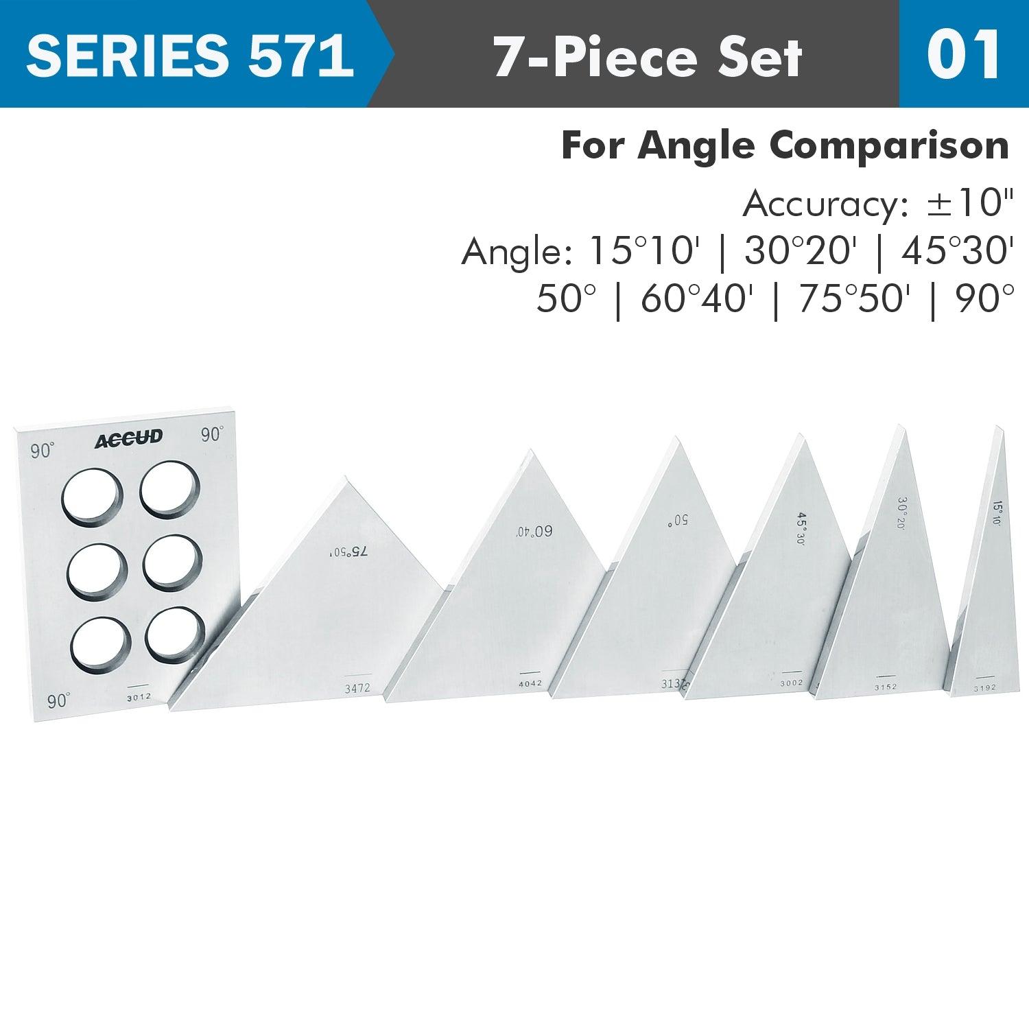 Angle Gauge Block Set 7 Pc Triangle 15 90 Deg - Livestainable.co.za