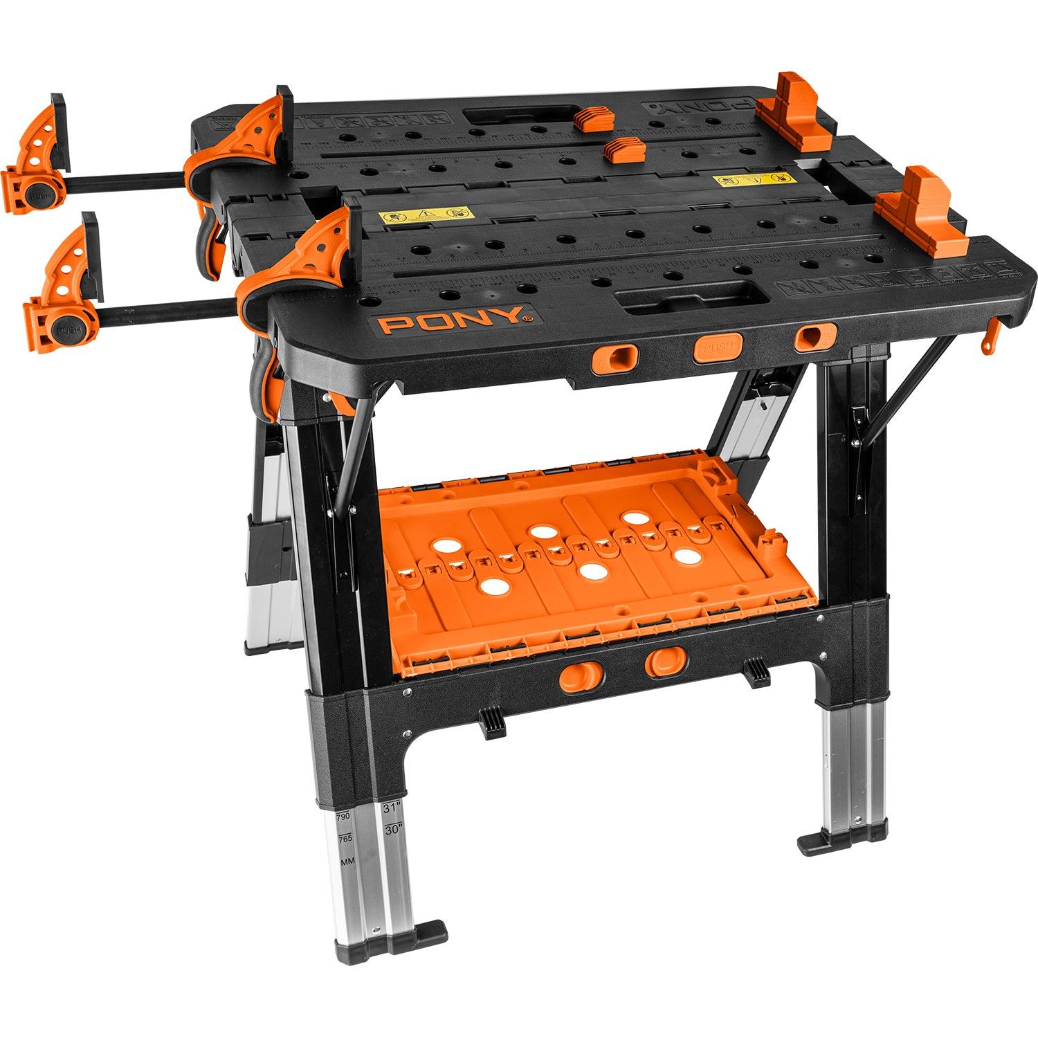 Pony Work Table Sawhorse With 4 Pc Bench Dogs X2 Clamps - Livestainable.co.za