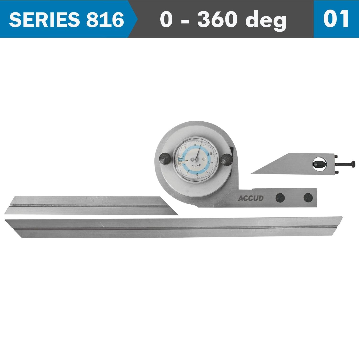 Universal Protractor 360 Deg. C/Steel 5' Acc. 5' Grad. - Livestainable.co.za