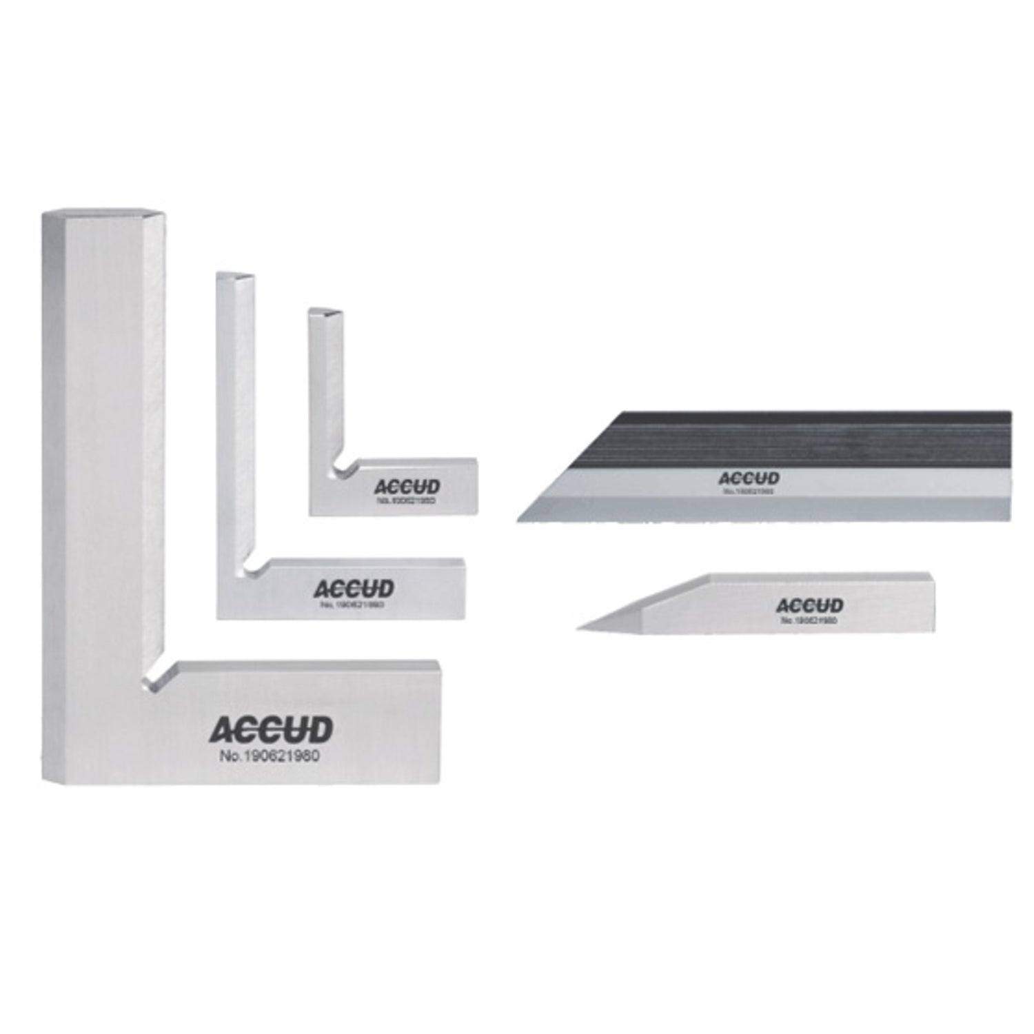 Accud 5 Pc Square Set 3 Pc Square 1 Pc Scriber 1 Pc Straight Edge 100 Mm
