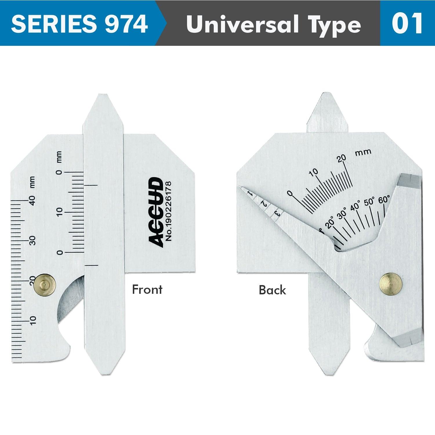 Welding Gauge 7 X Measuring Appl. 10,20,1 35,40 Mm,60 Deg Range S/Steel - Livestainable.co.za