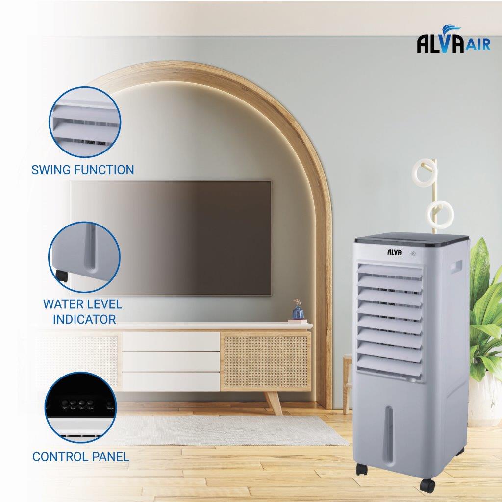 12 L Evaporative Air Cooler | Remote Control | Timer | Fan | Humidifier | Air Purifier