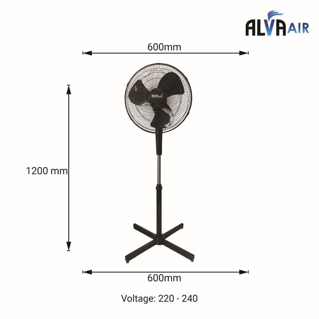 40cm Plastic Telescopic Pedestal Fan (Black)