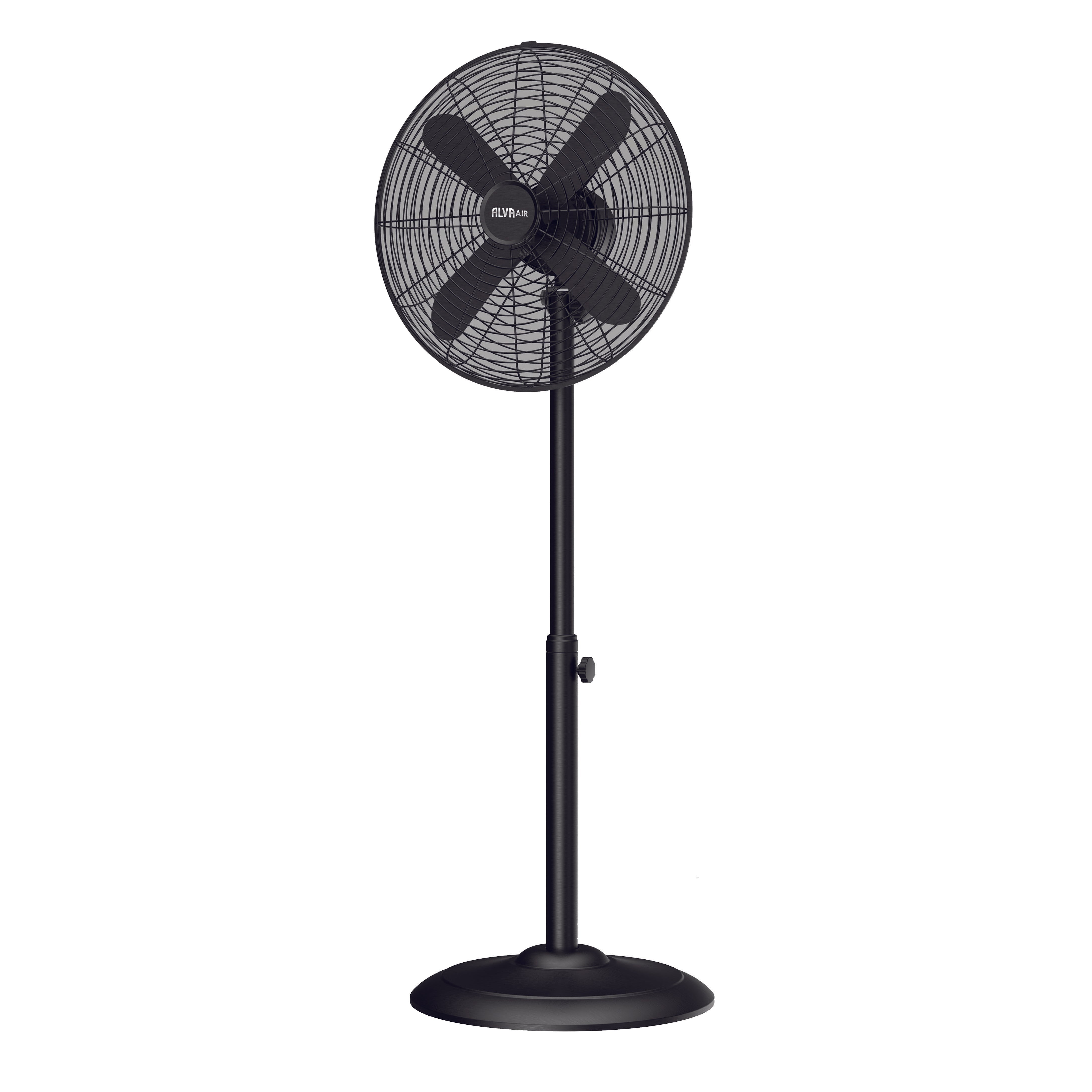 40cm Metal Telescopic Pedestal Fan 1.2 M Tall (Matte Black)