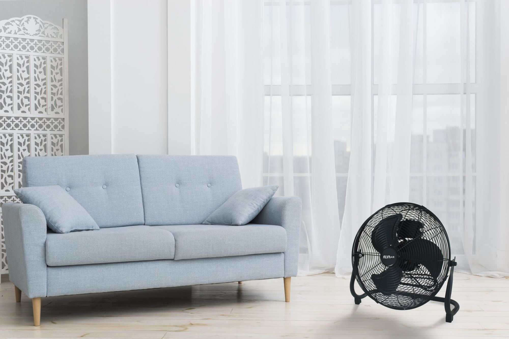 40cm Floor Fan High Velocity (Matte Black)