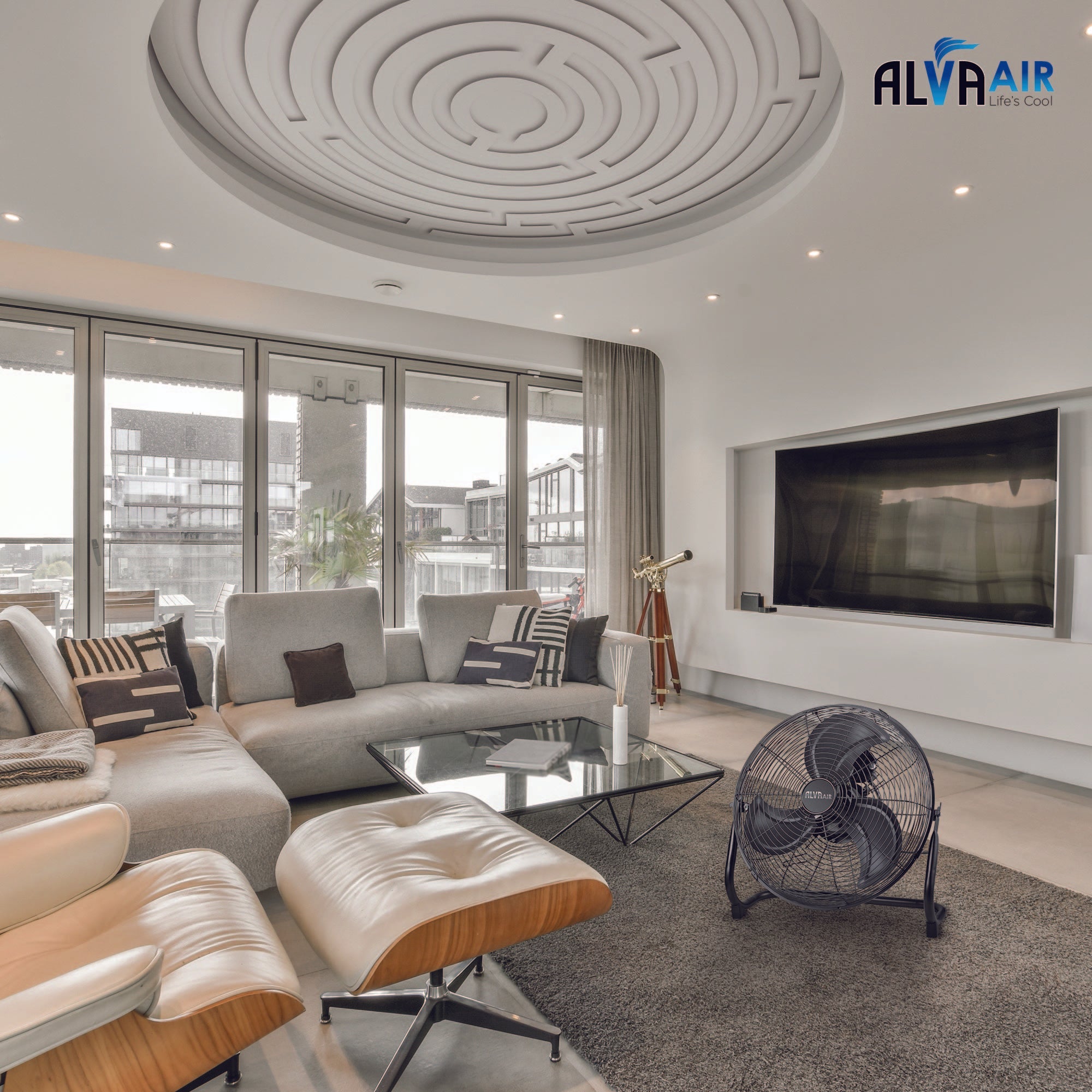 40cm Floor Fan High Velocity (Matte Black)