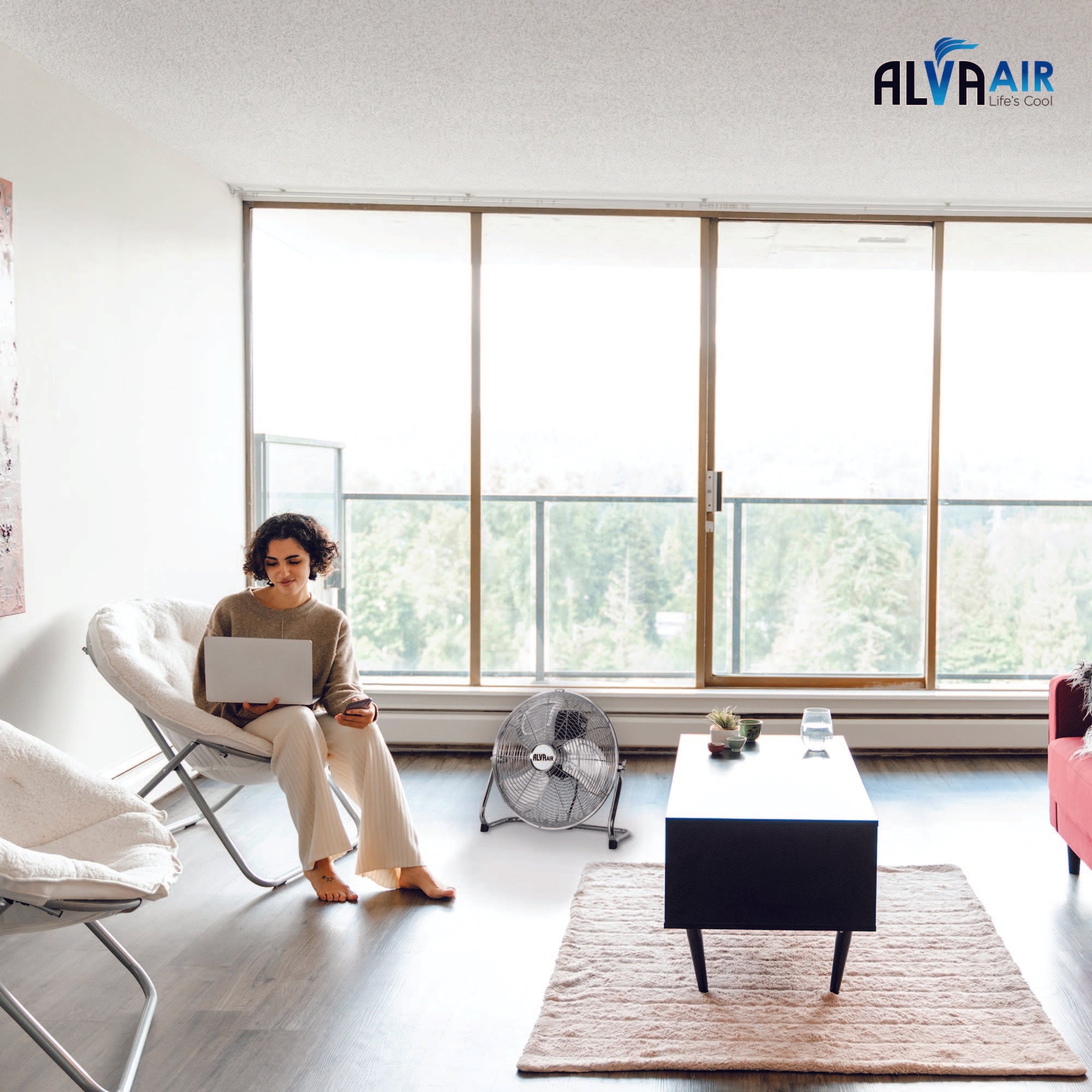 40cm Floor Fan High Velocity (Chrome Silver)