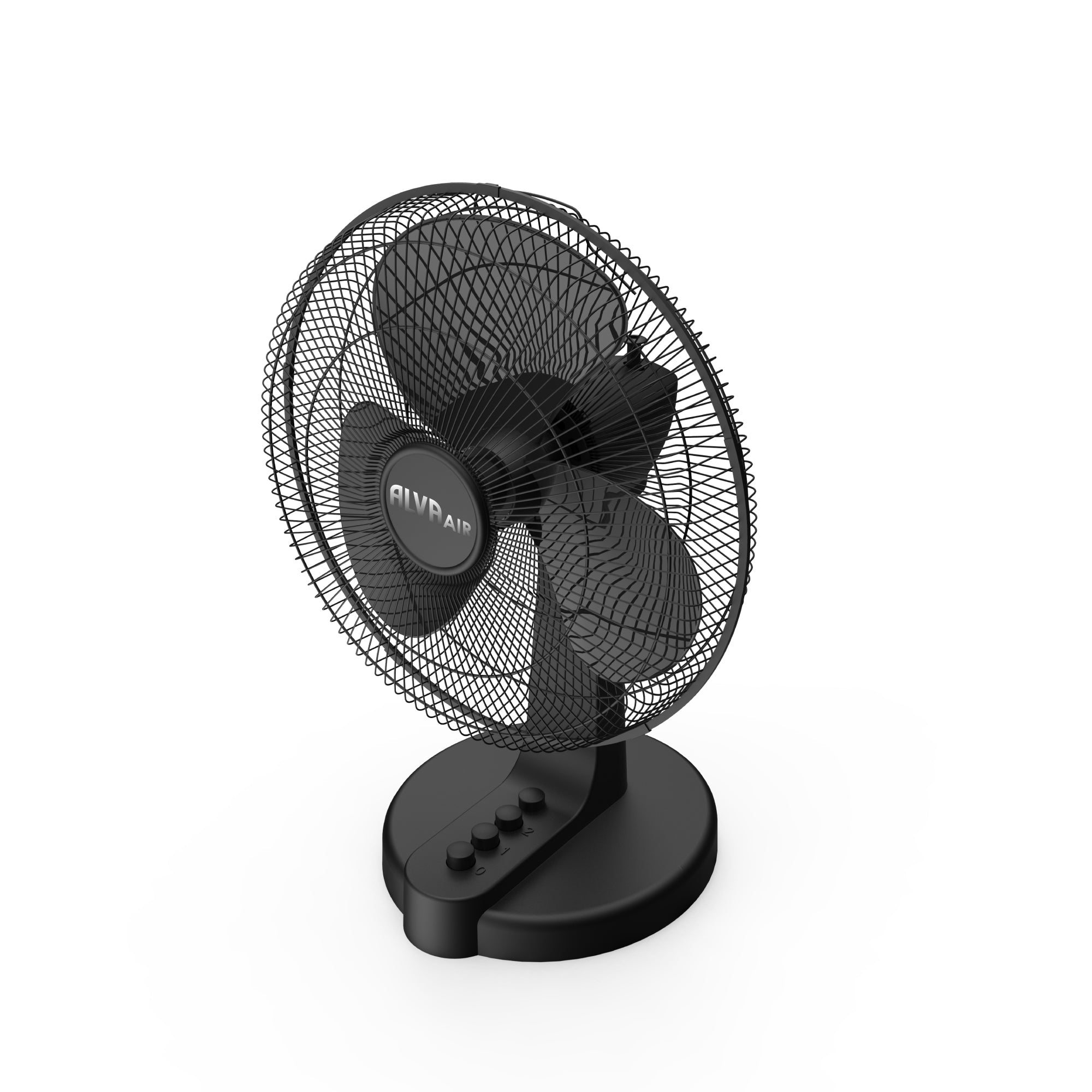 30cm Plastic Desk Fan (Black)