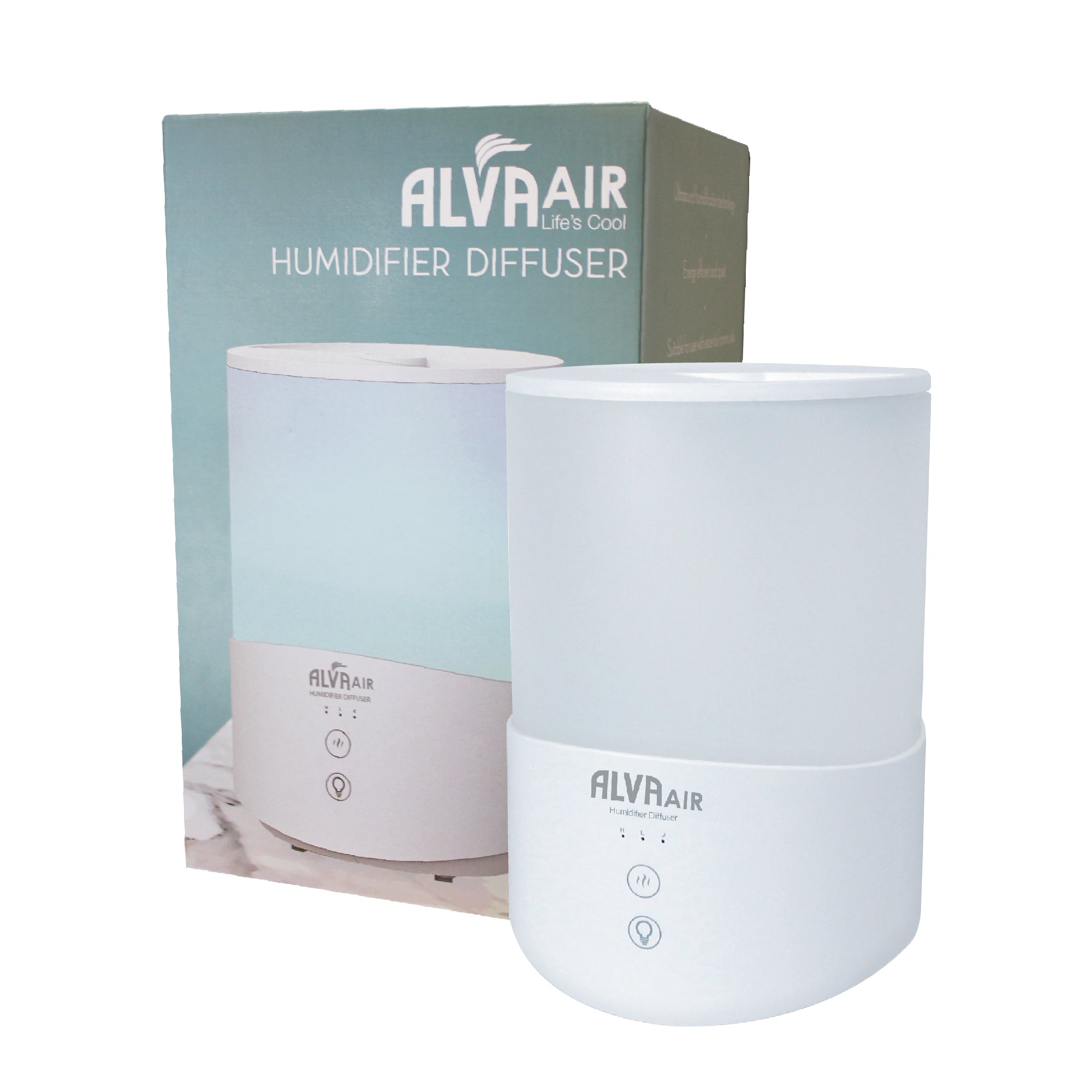 ALVA AIR - ULTRASONIC HUMIDIFIER (DIFFUSER) & 9PC ESSENTIAL OILS VALUE BUNDLE