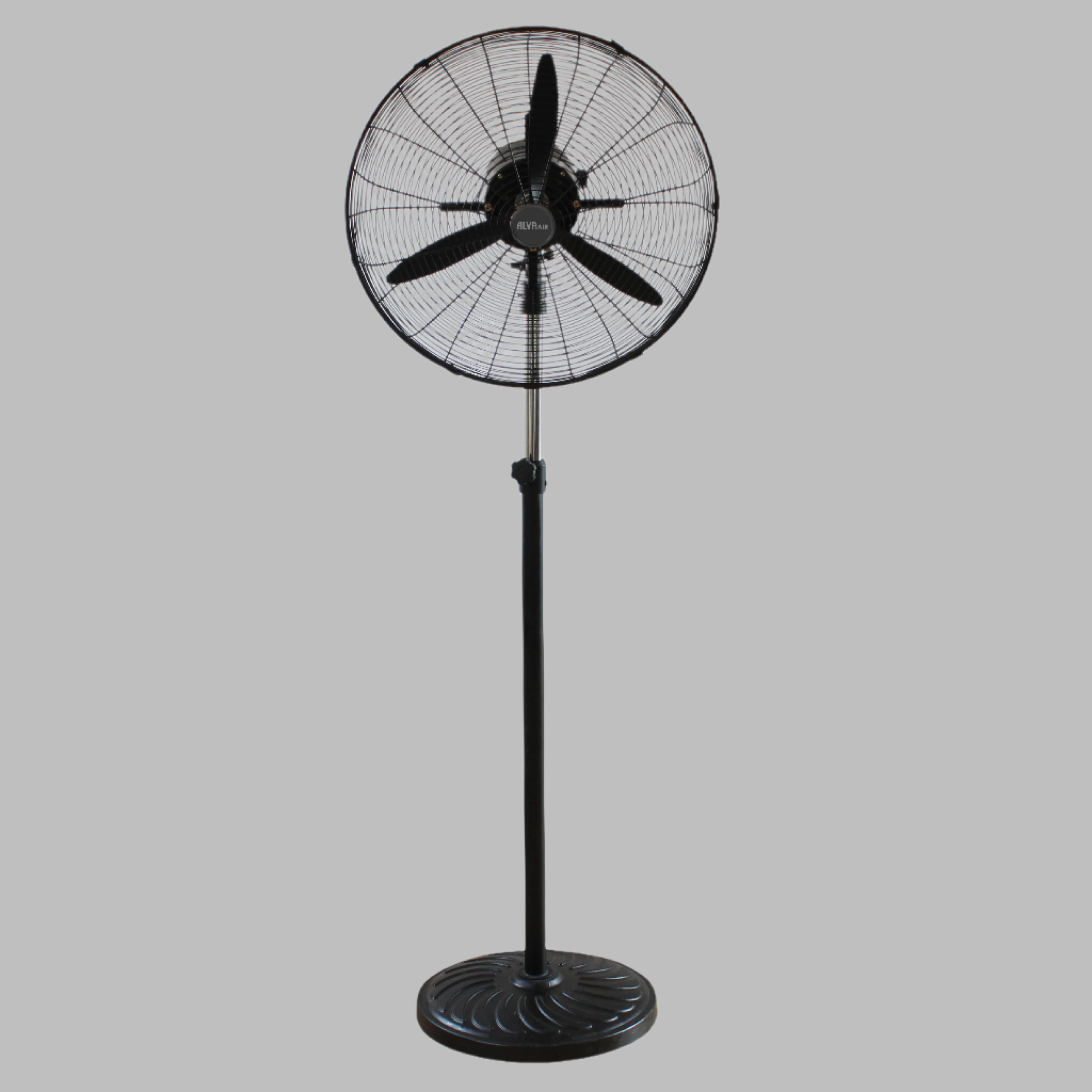 65cm Industrial Pedestal Fan Metal Telescopic (Matt Black)