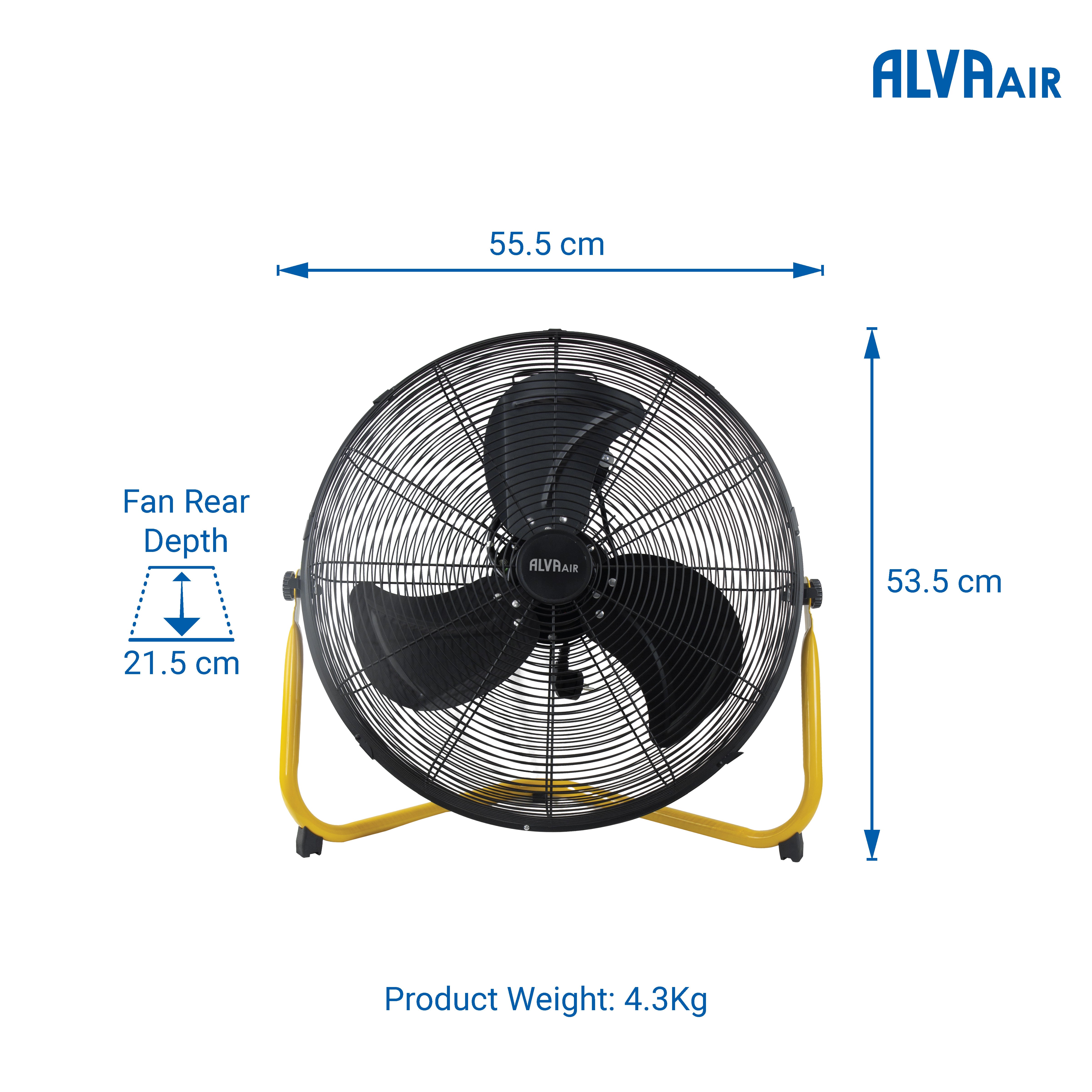 50cm Floor Fan High Velocity (Matt Black)