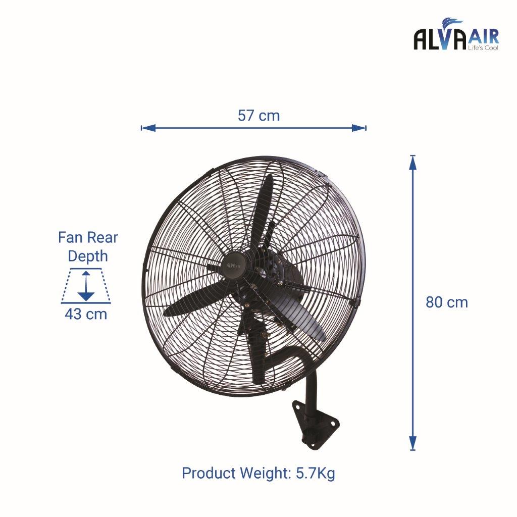 50cm Industrial Wall Fan High Velocity (Matt Black)