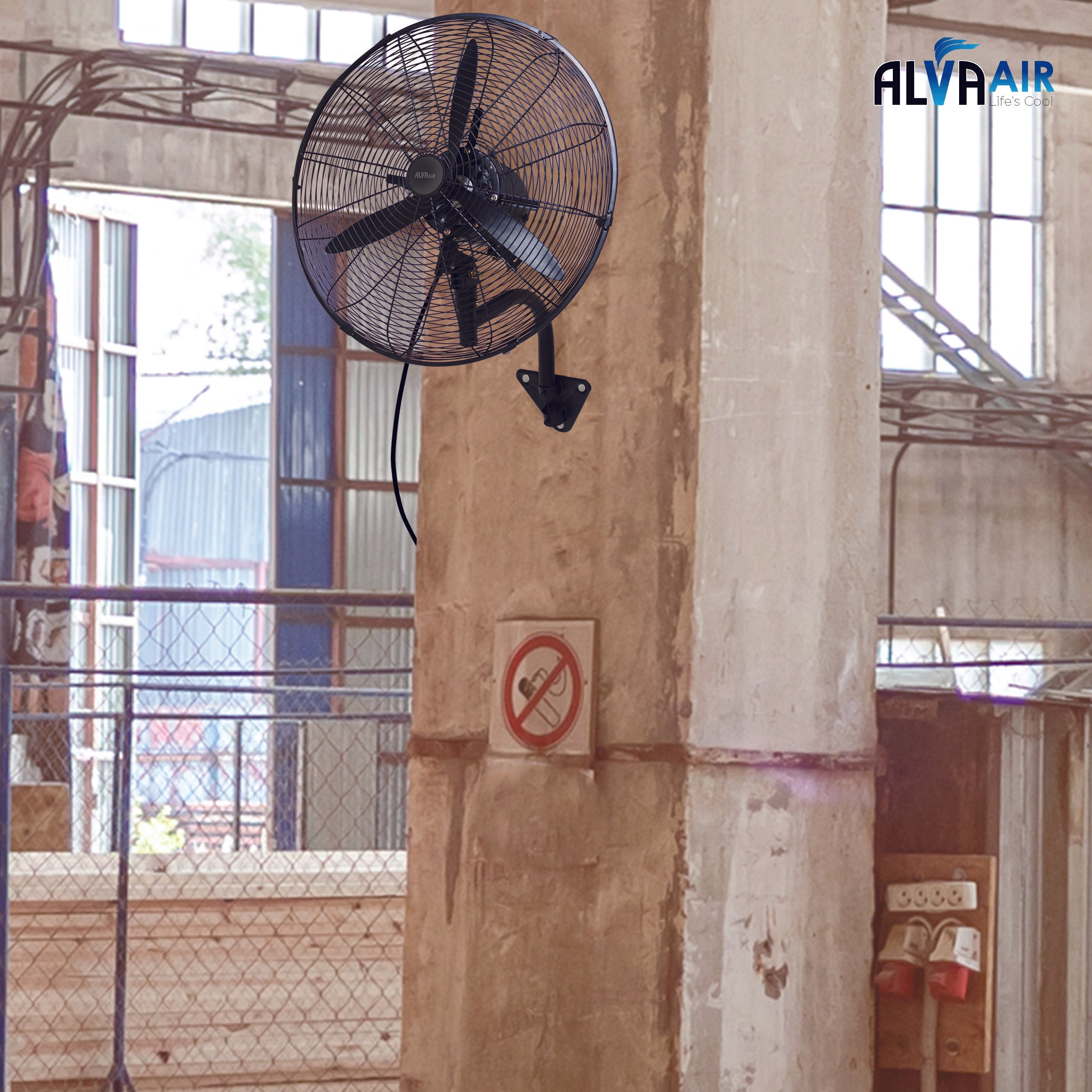 50cm Industrial Wall Fan High Velocity (Matt Black)