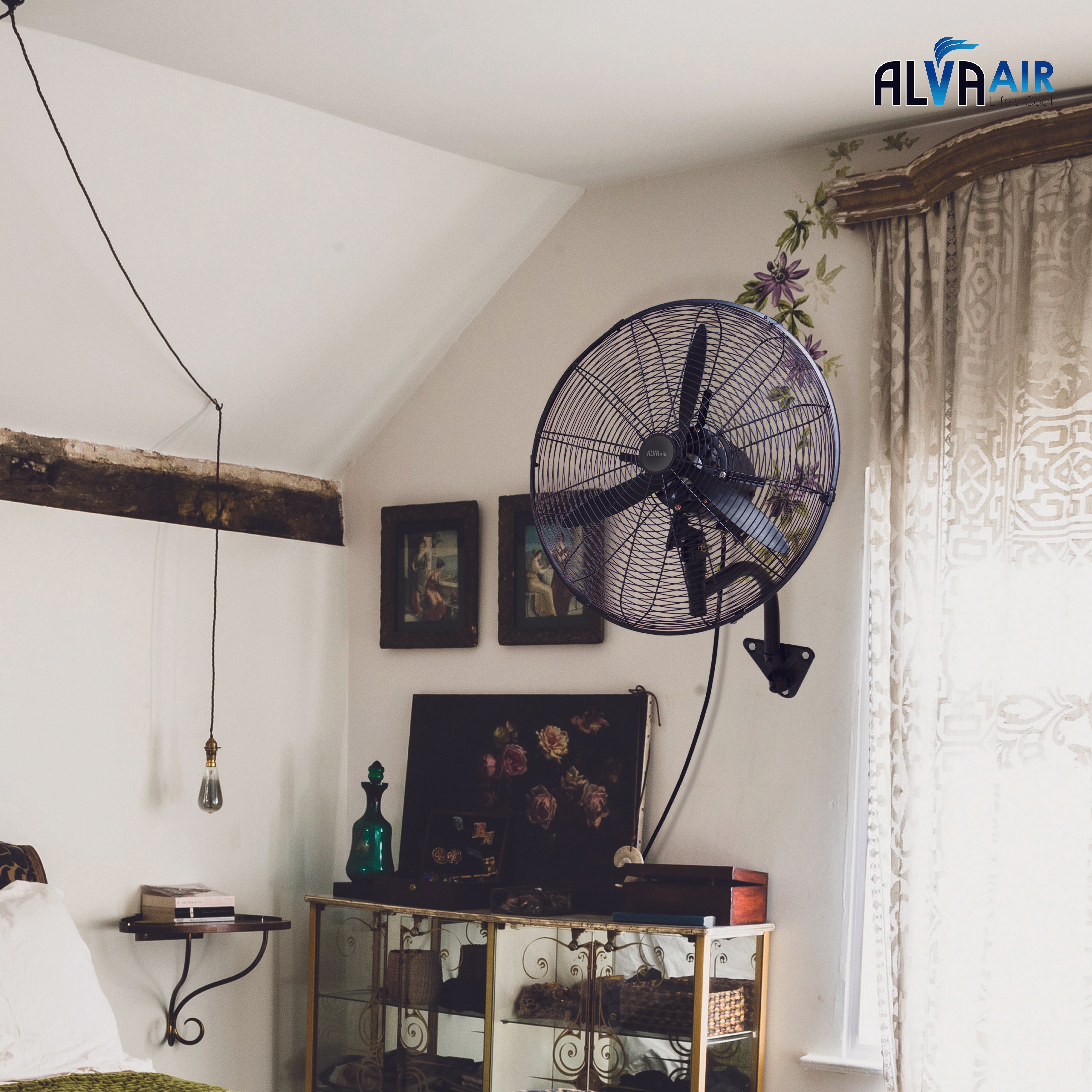 50cm Industrial Wall Fan High Velocity (Matt Black)