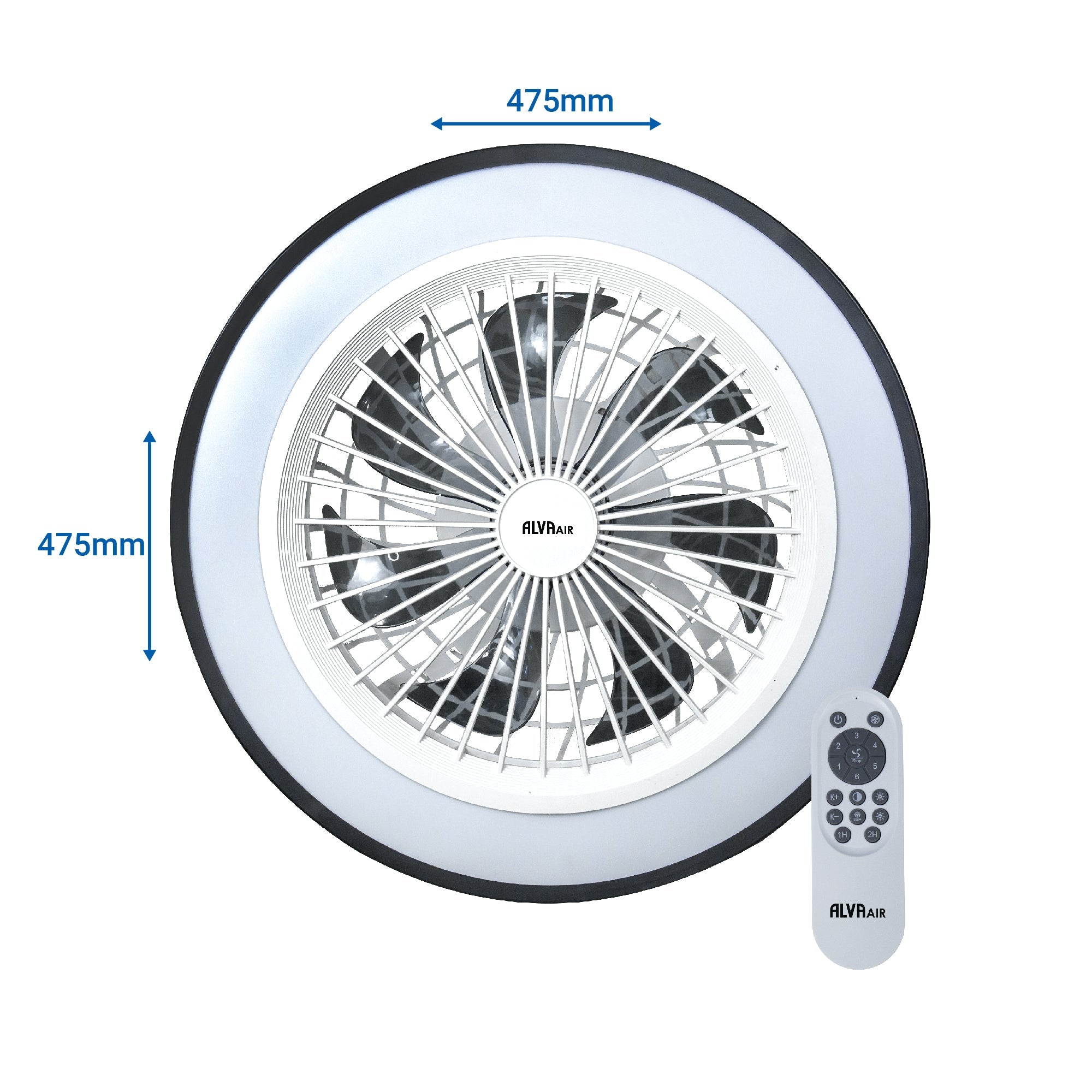 50cm Led Light / Ceiling Fan W Remote (Black)