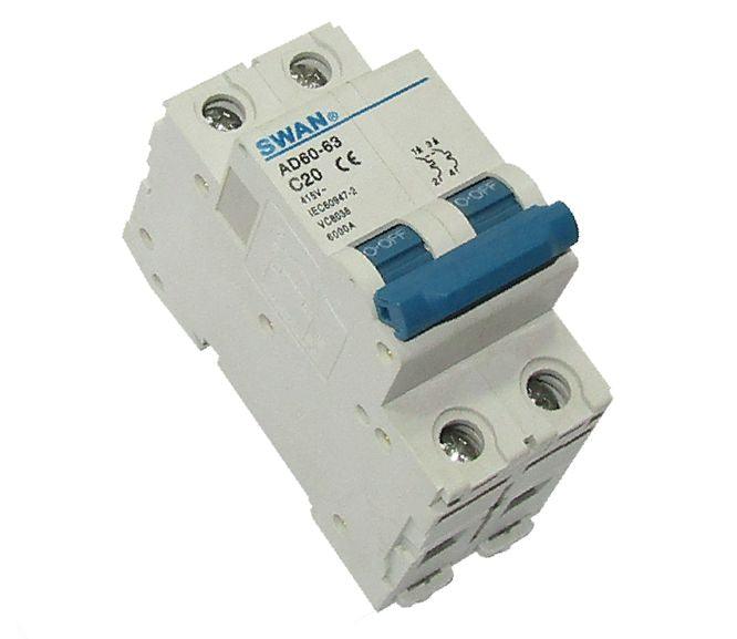 Circuit Breaker Din 2 A 2 P 6 Ka C Curve Cb Ad60 6202 - Livestainable.co.za