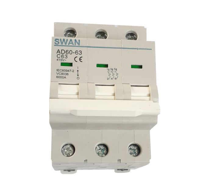 Circuit Breaker Din 63 A 3 P 6 Ka C Curve Cb Ad60 6363