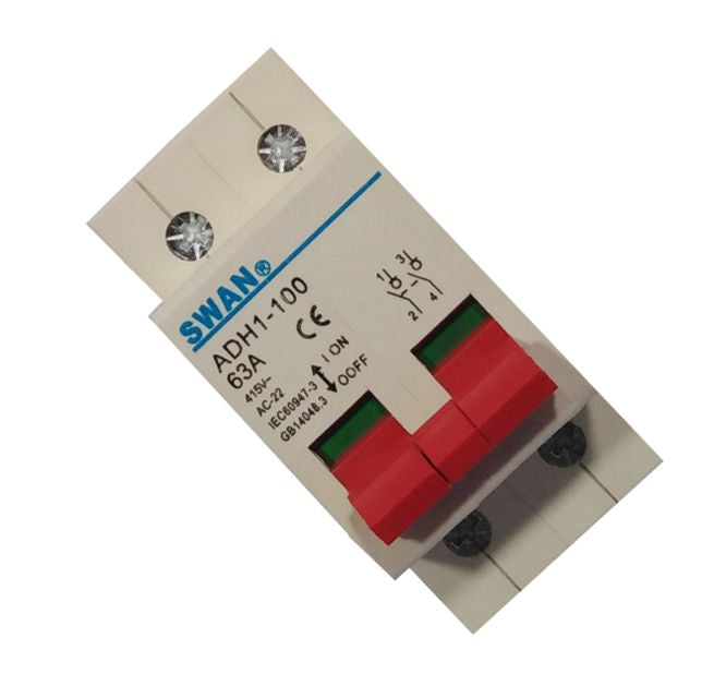 Isolator 2 Pole 63 A Din Rail Is Adh1 100 263