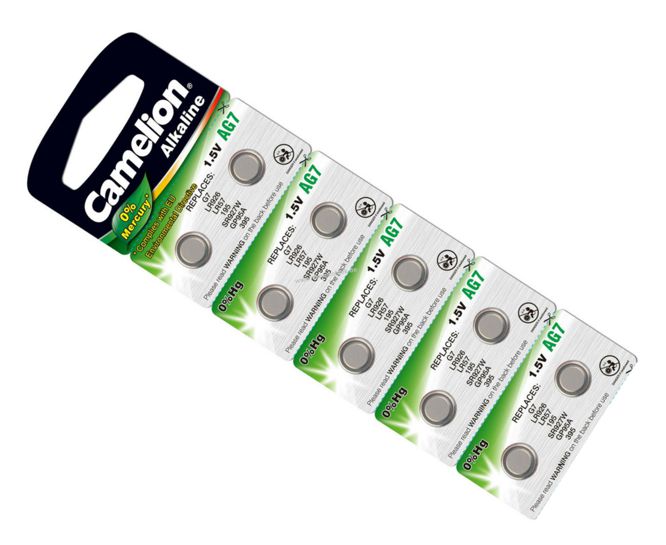 Bat Coin Alkaline 1 V55 34m A 9.5x2.6 10 P/Card Ag7 Bp10