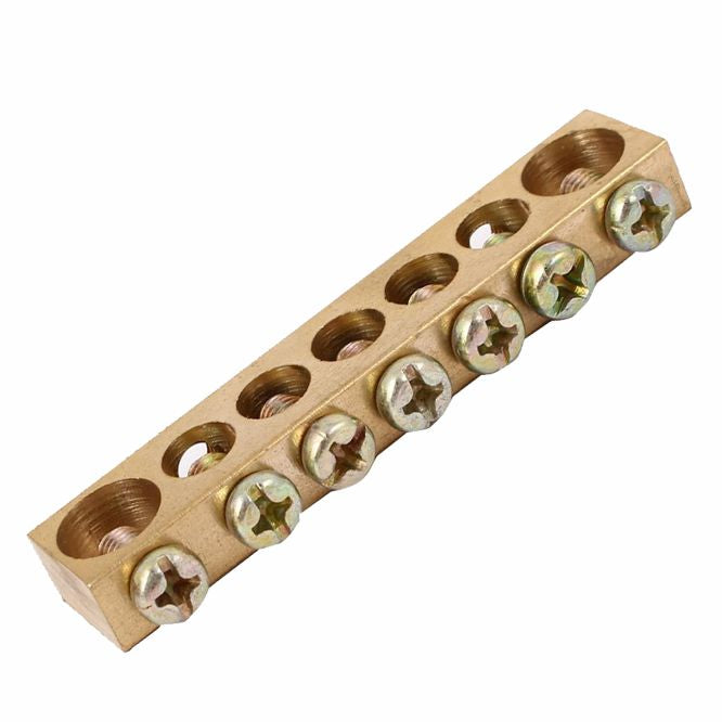 Earthing Bare Brass Busbar 7 Way Al 10277